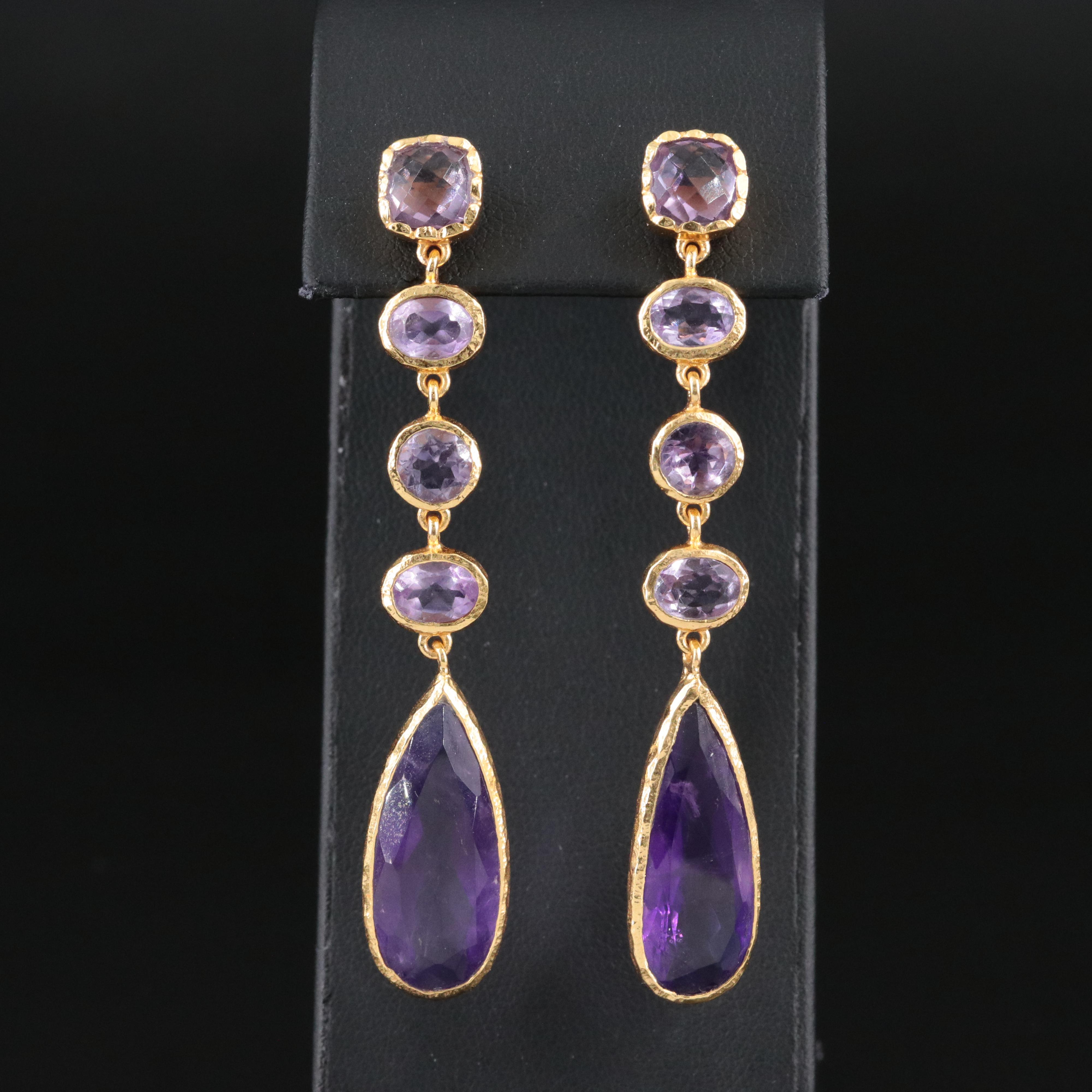 Sterling Amethyst Drop Earrings