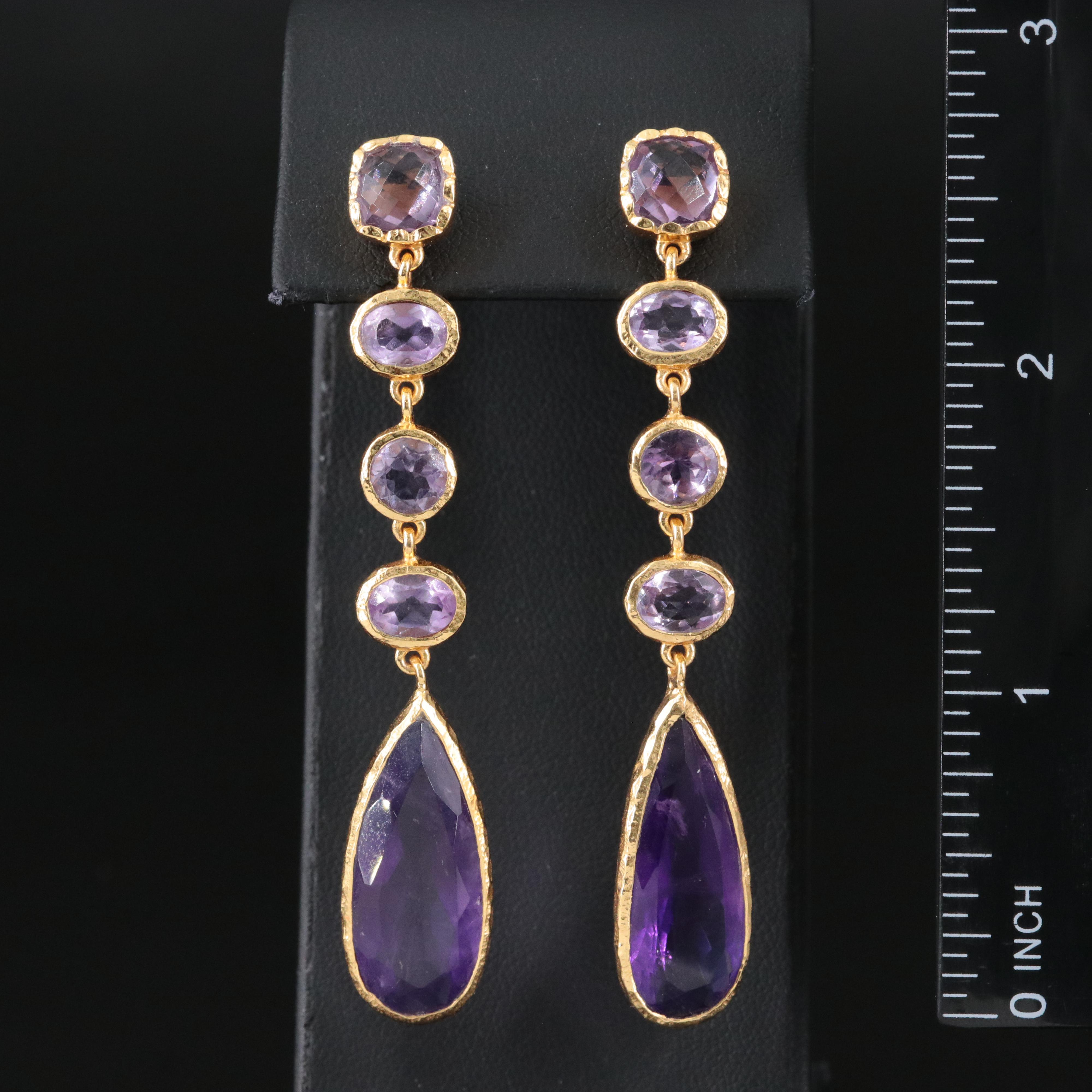 Sterling Amethyst Drop Earrings