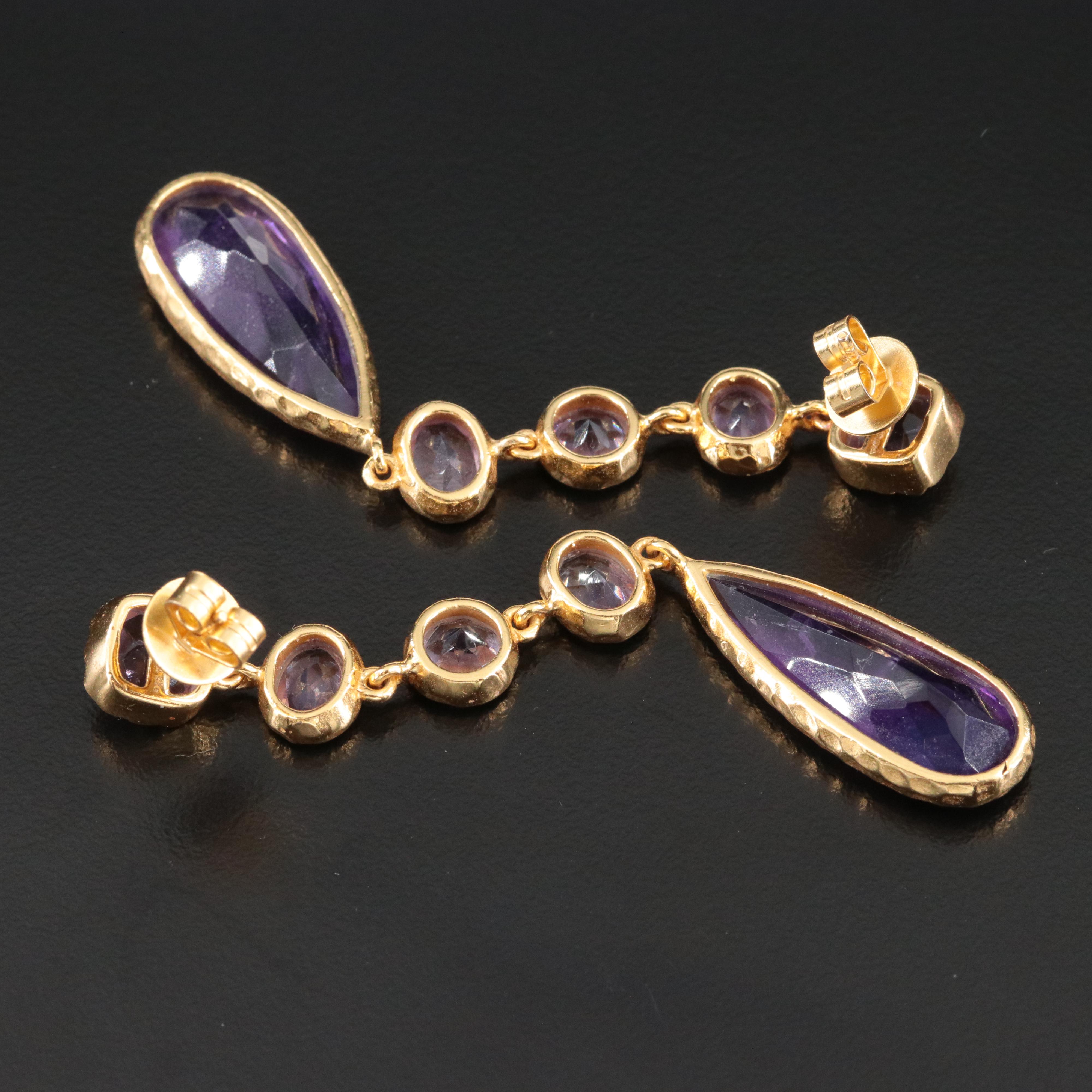 Sterling Amethyst Drop Earrings