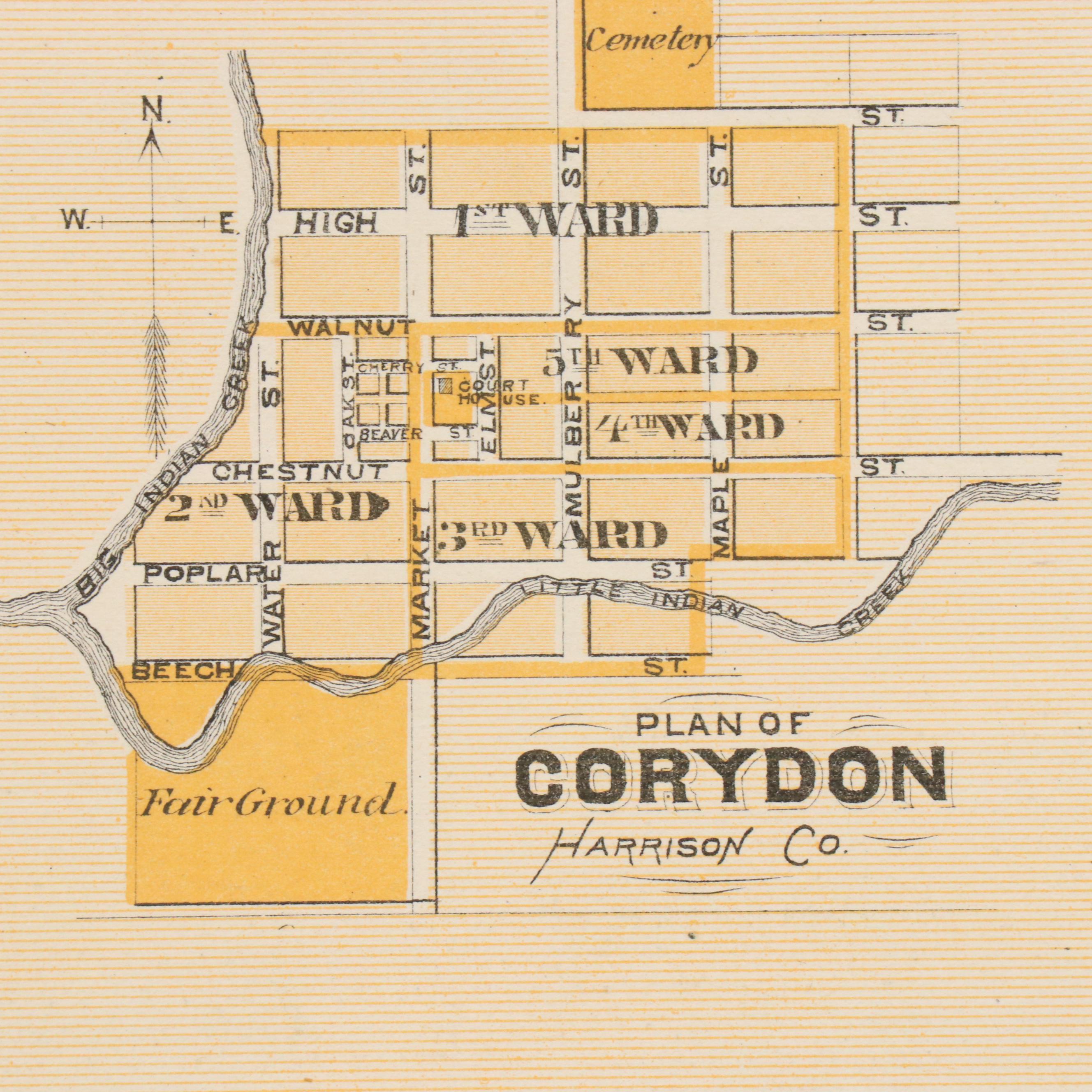 Alfred Theodore Andreas Wax Engraving "Map of Orange County" and City Maps, 1876