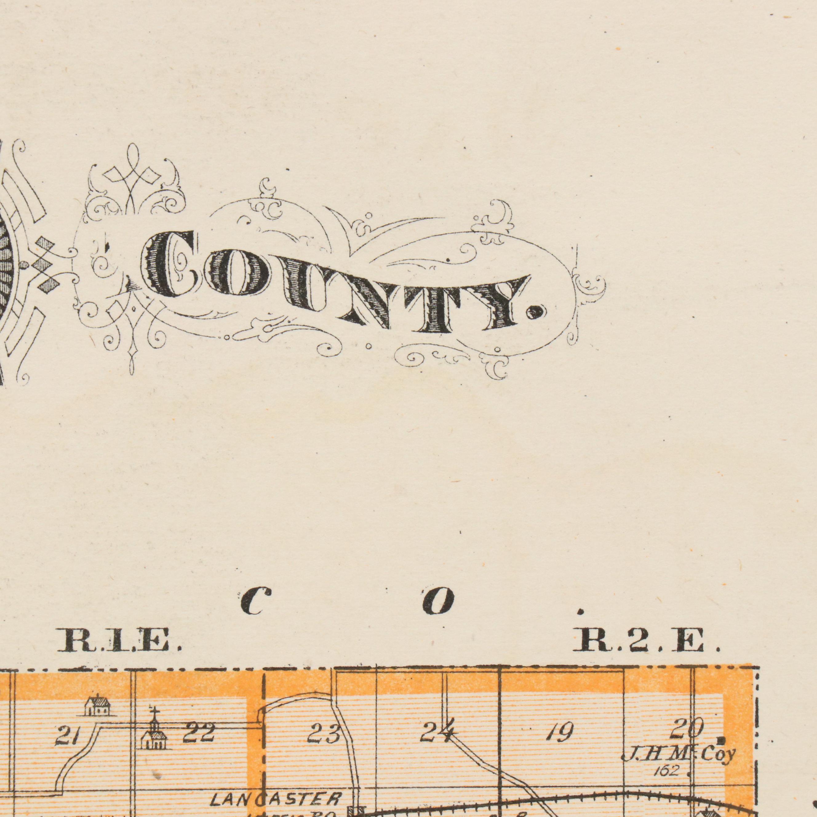 Alfred Theodore Andreas Wax Engraving "Map of Orange County" and City Maps, 1876