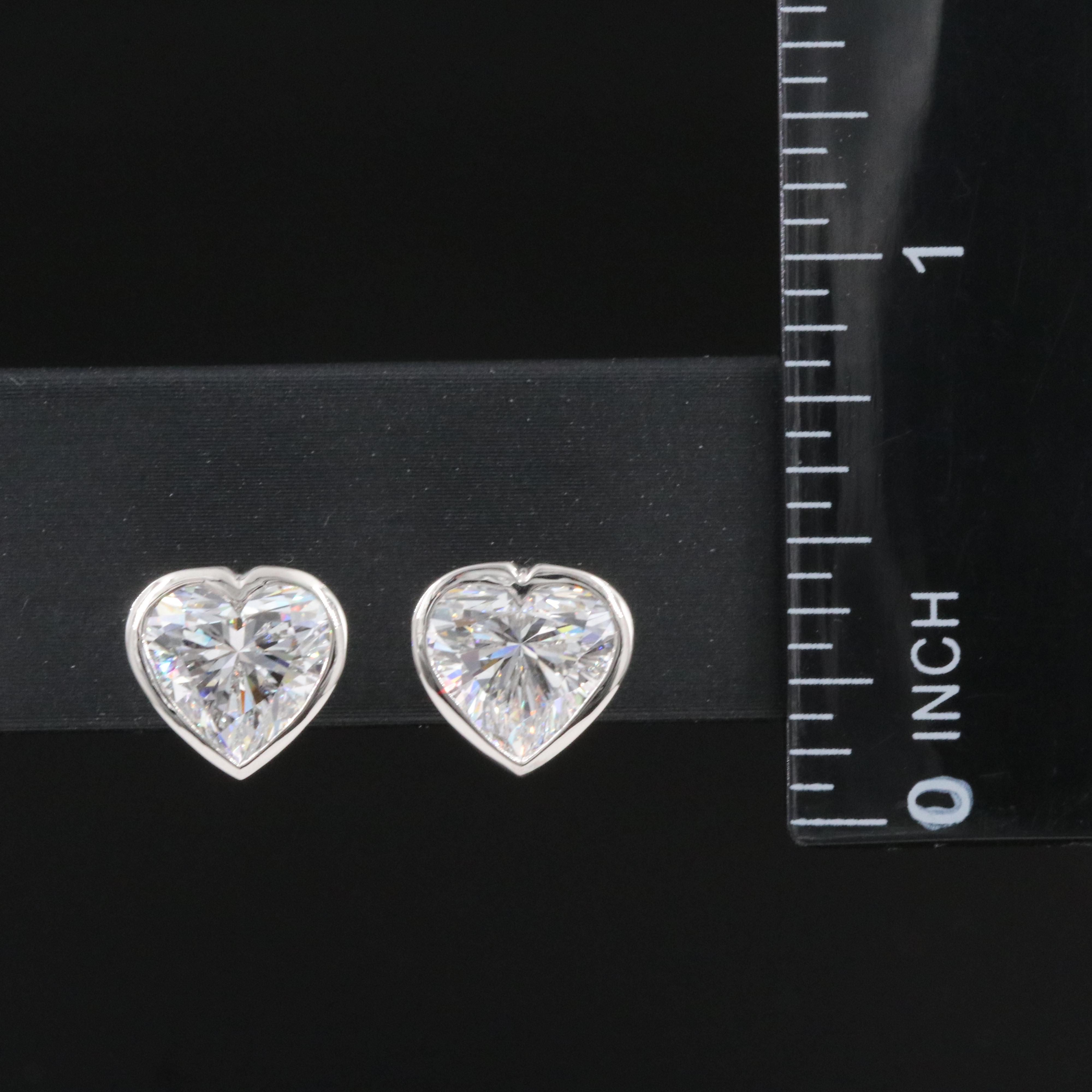 Platinum 4.11 CTW Lab Grown Diamond Heart Stud Earrings with IGI Reports