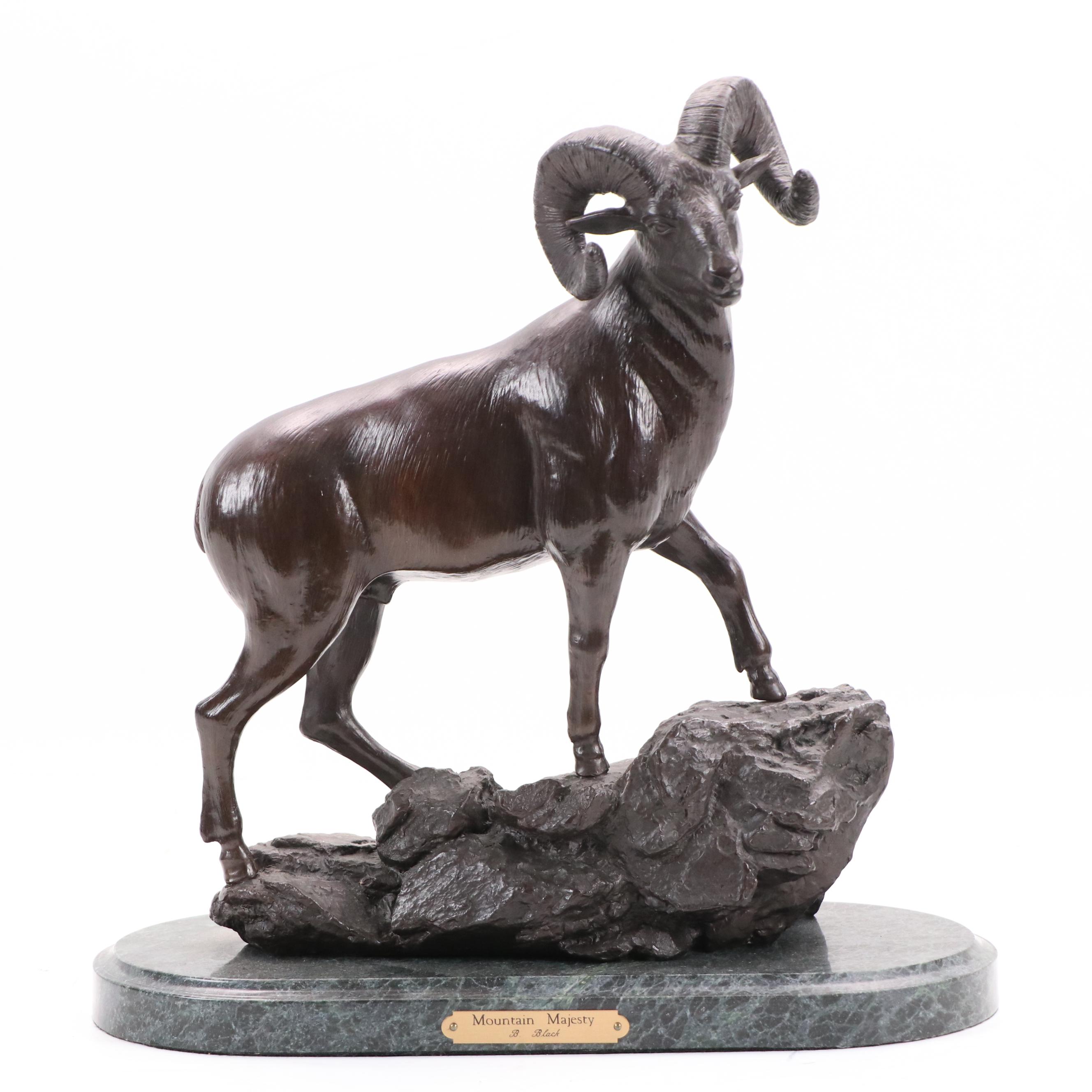 B. Black Bronze Sculpture "Mountain Majesty," 2008