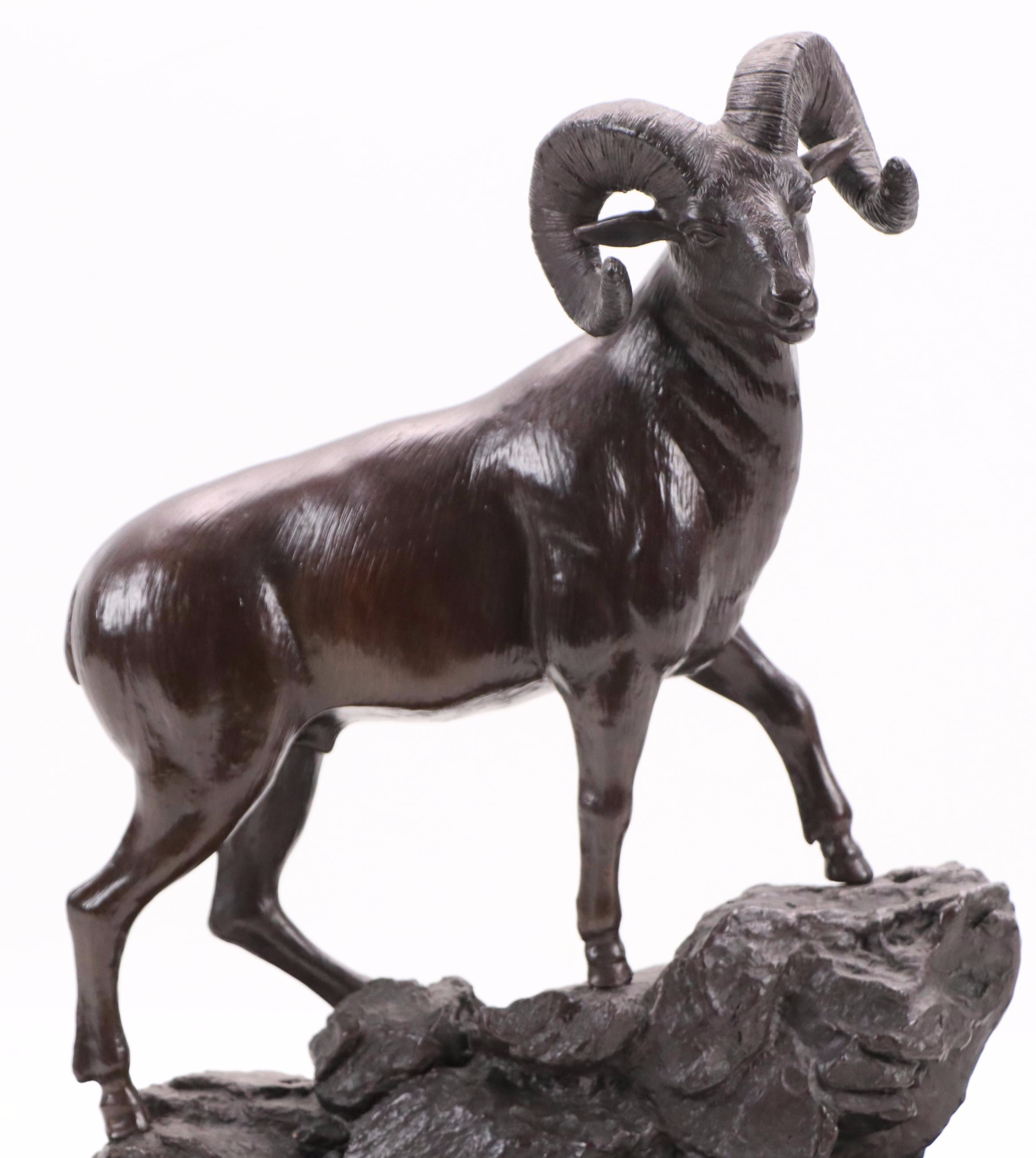 B. Black Bronze Sculpture "Mountain Majesty," 2008