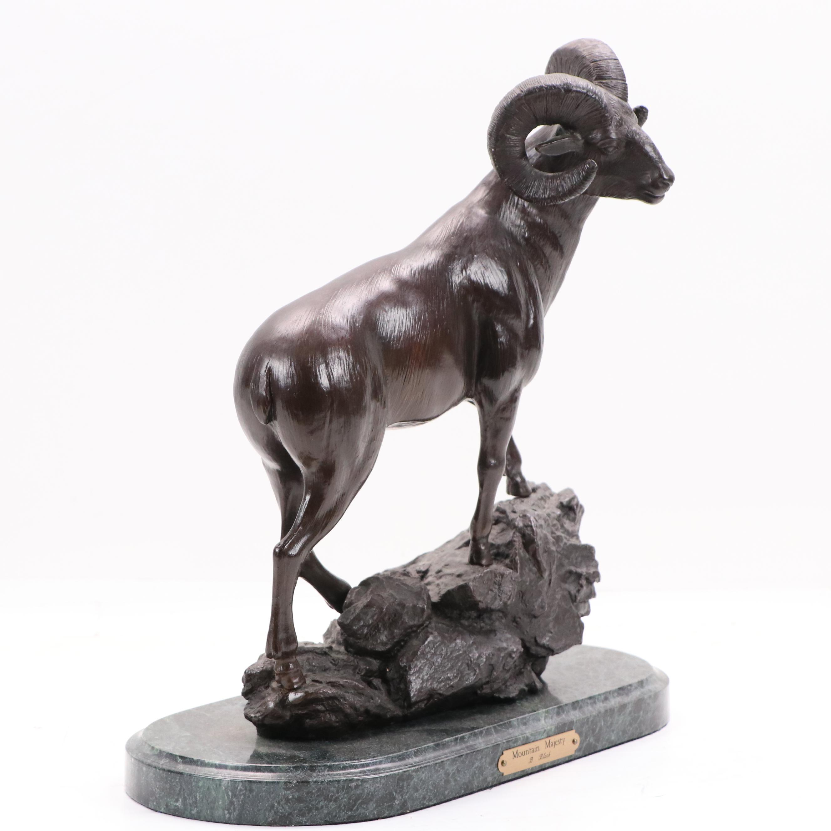 B. Black Bronze Sculpture "Mountain Majesty," 2008