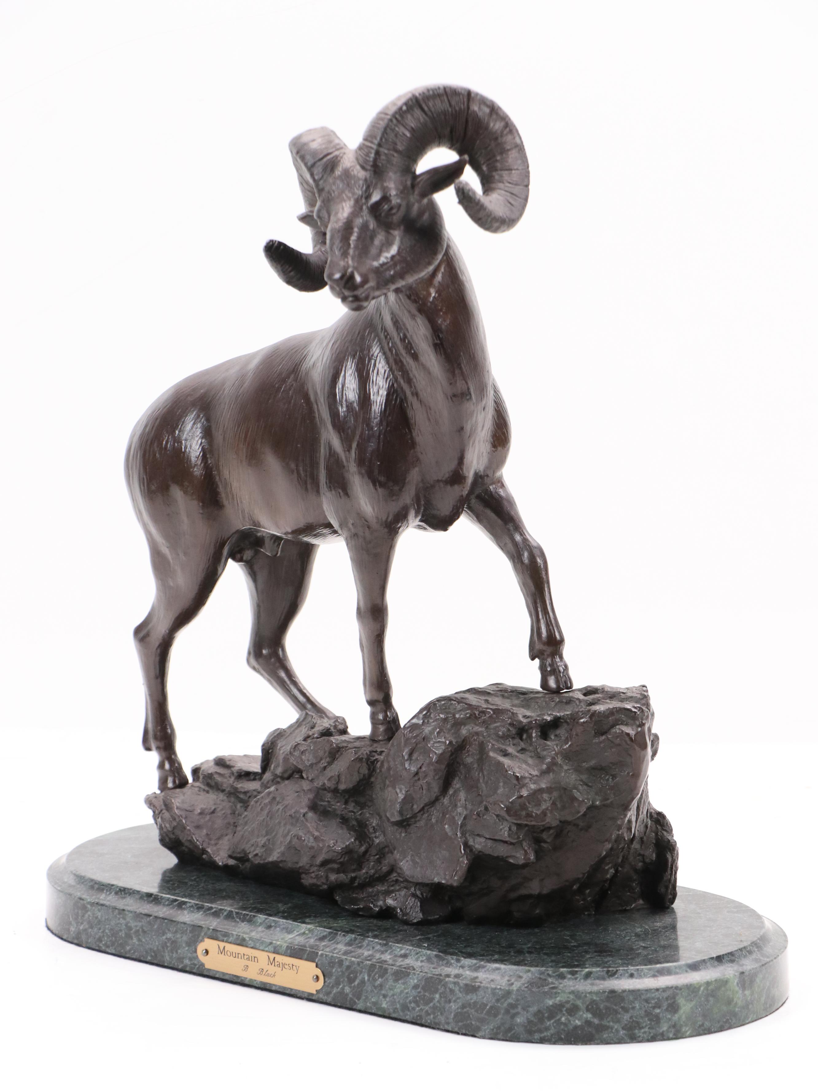 B. Black Bronze Sculpture "Mountain Majesty," 2008