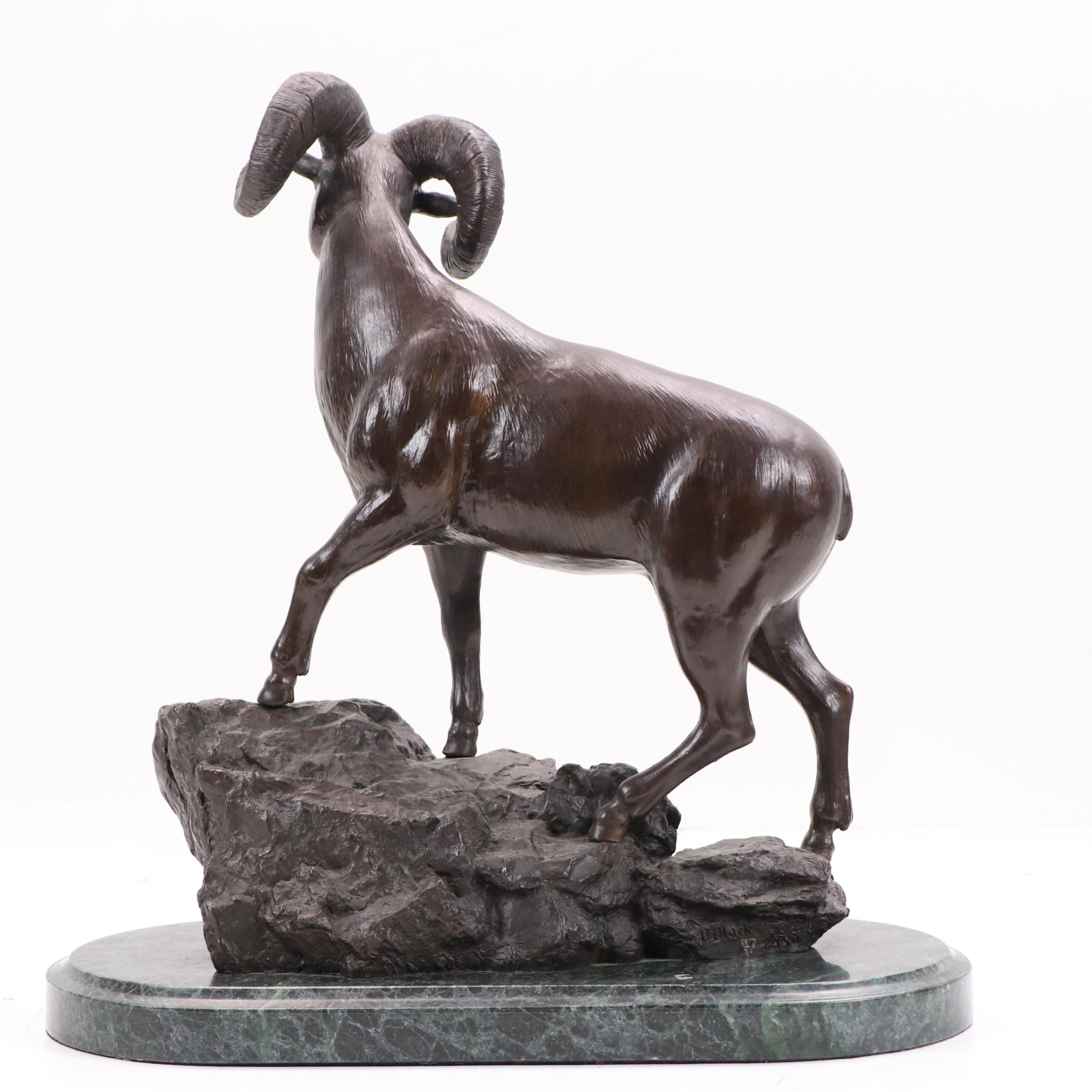 B. Black Bronze Sculpture "Mountain Majesty," 2008