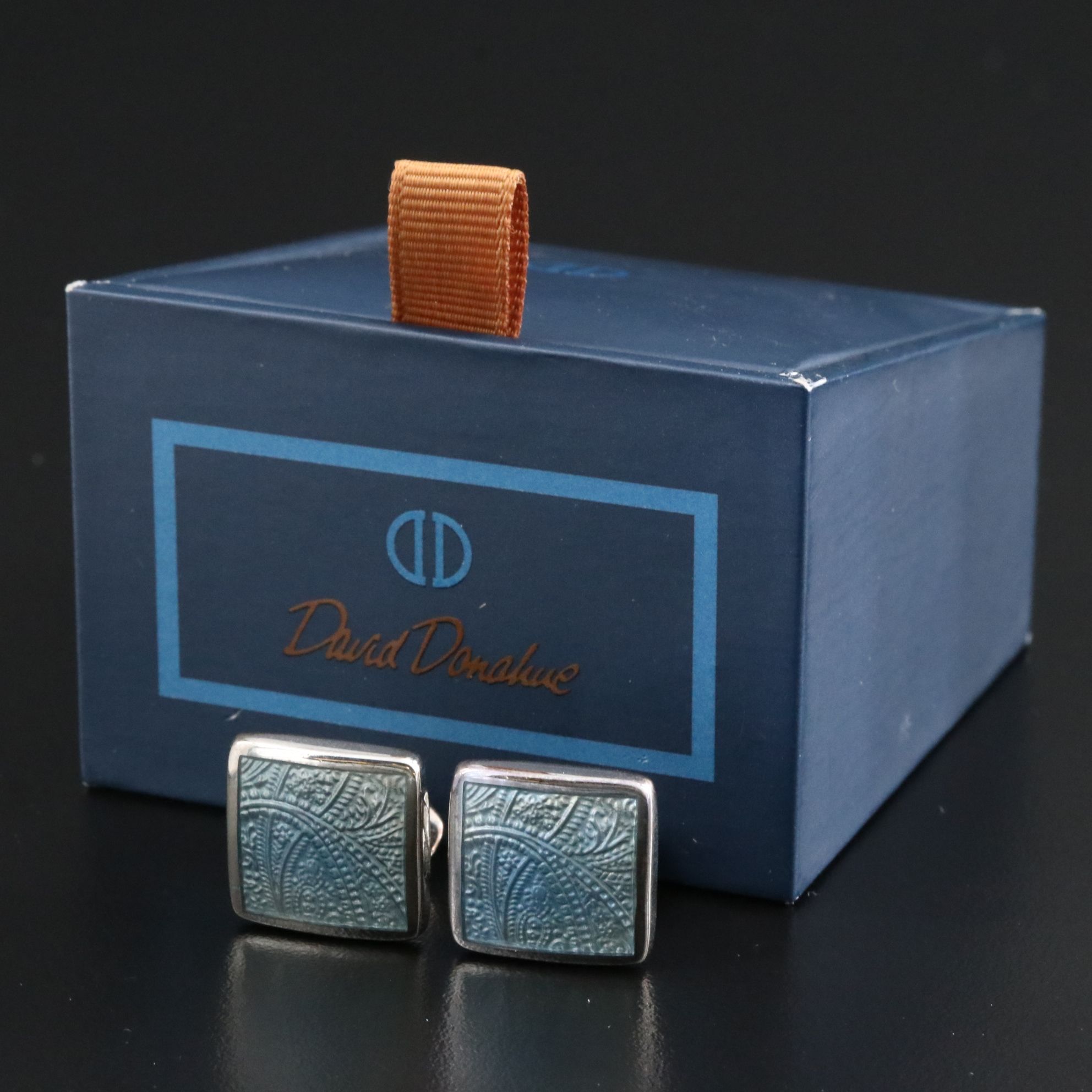 David Donahue Sterling Champlevé Enamel Cufflinks