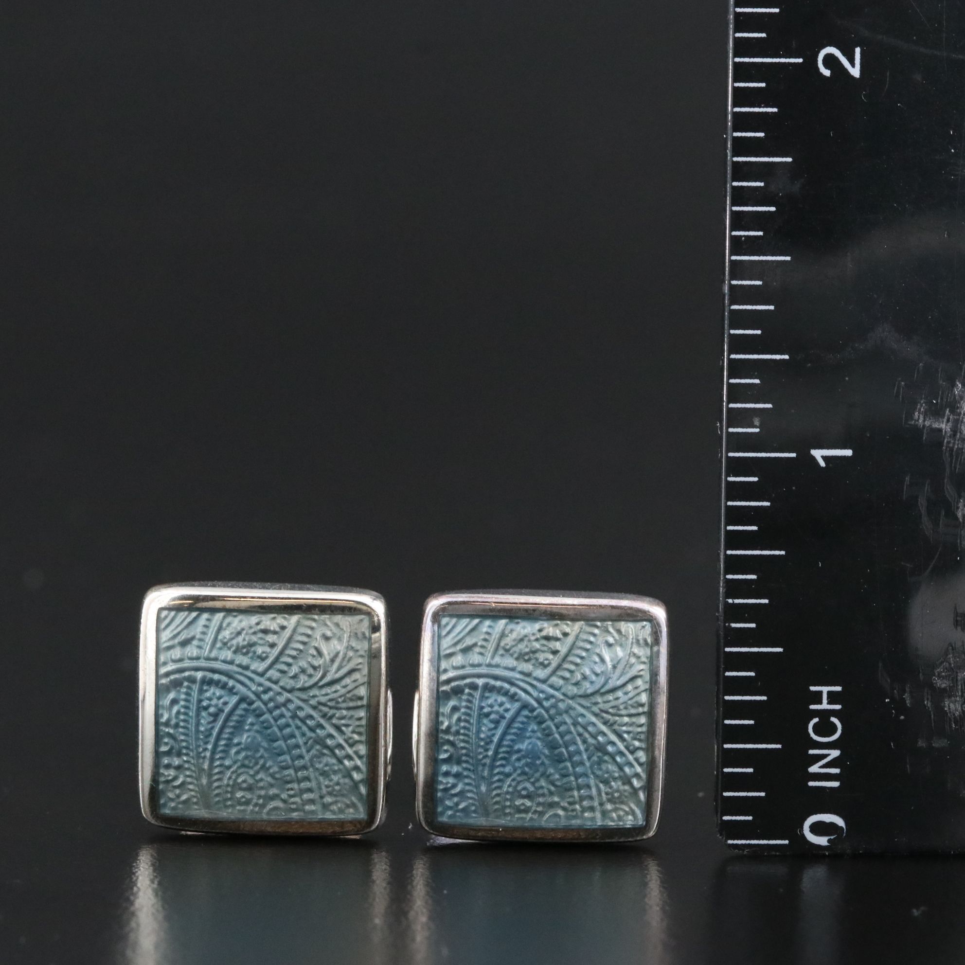 David Donahue Sterling Champlevé Enamel Cufflinks