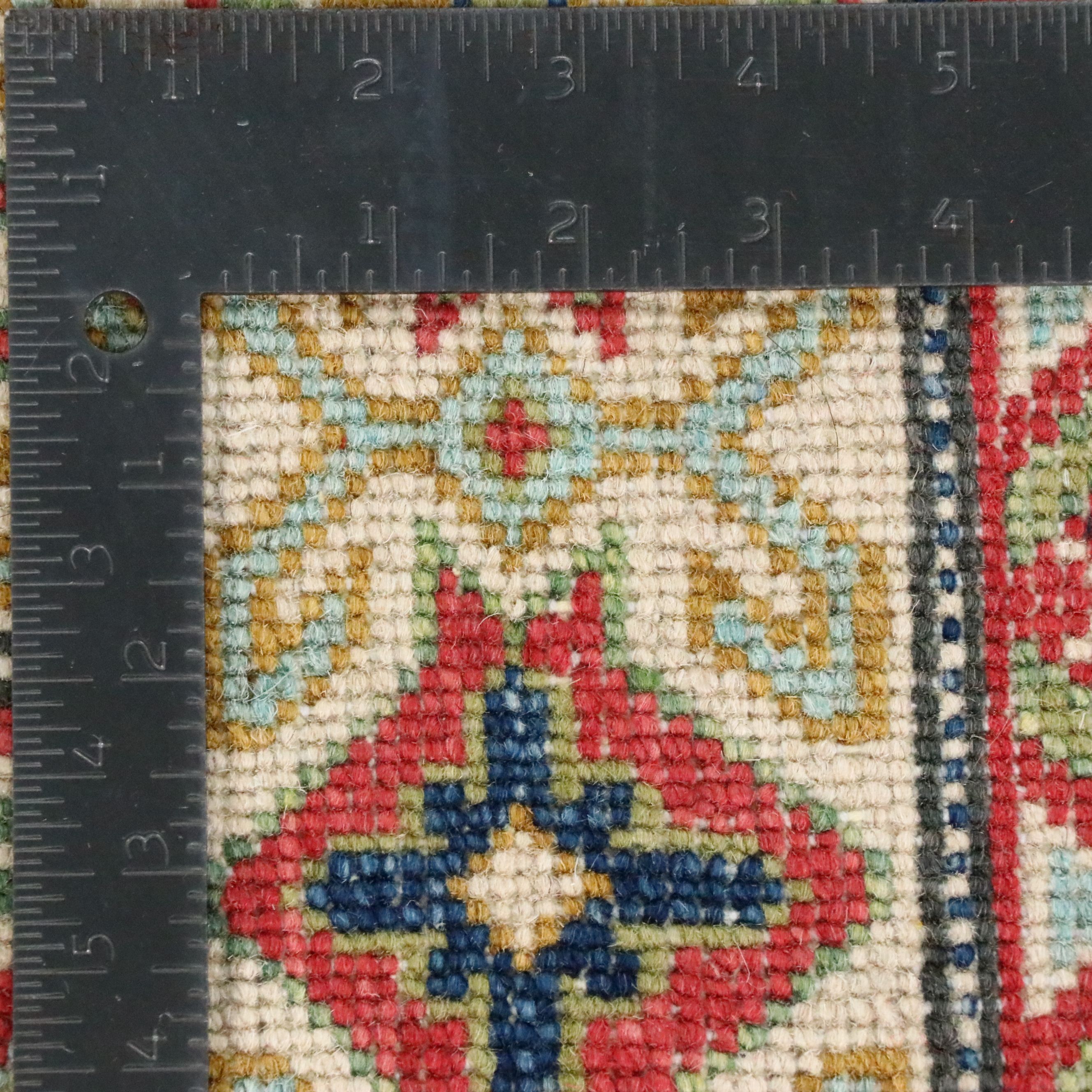 3'11 x 5'9 Hand-Knotted Afghan Kazak Area Rug