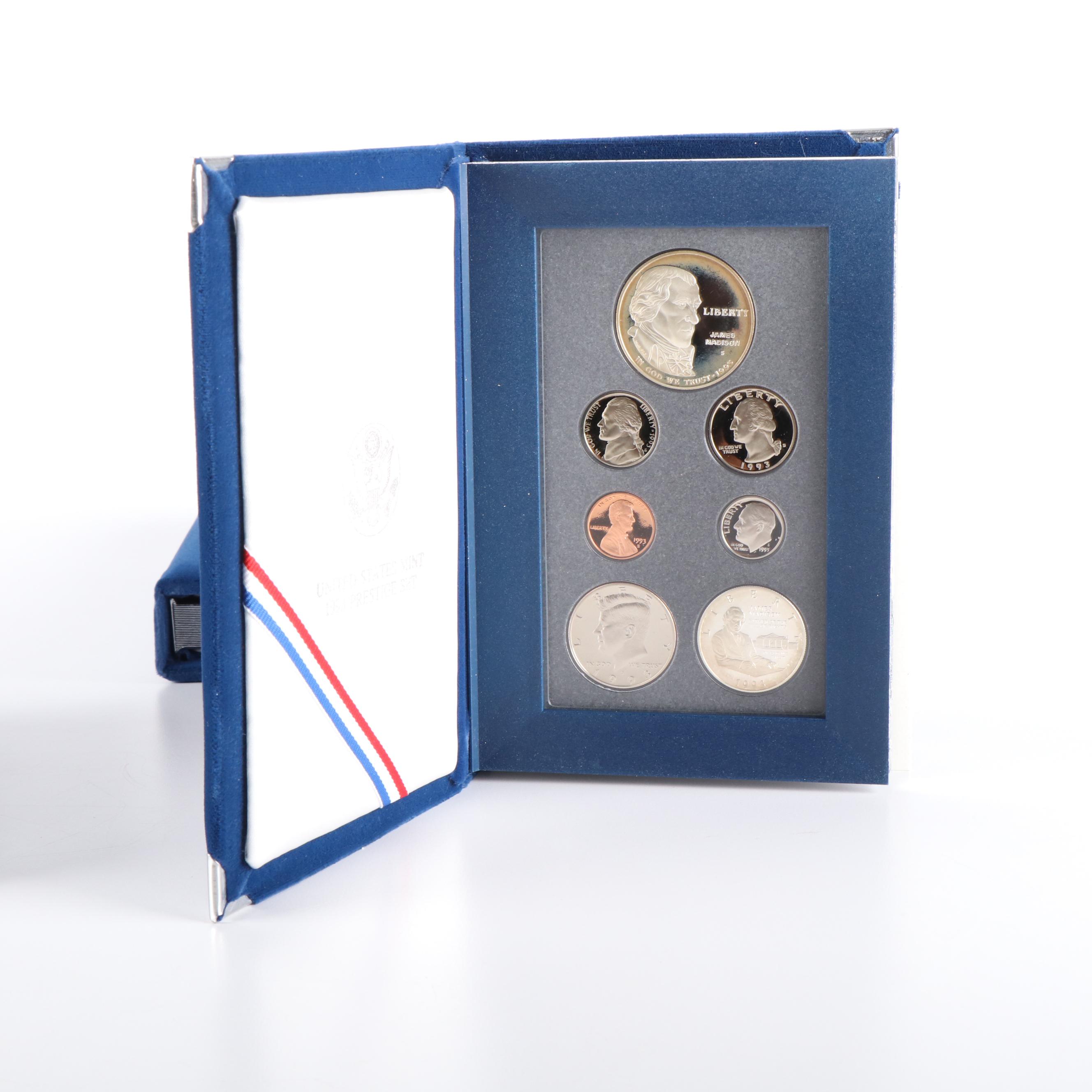 Three 1993 U.S. Prestige Silver Proof Sets