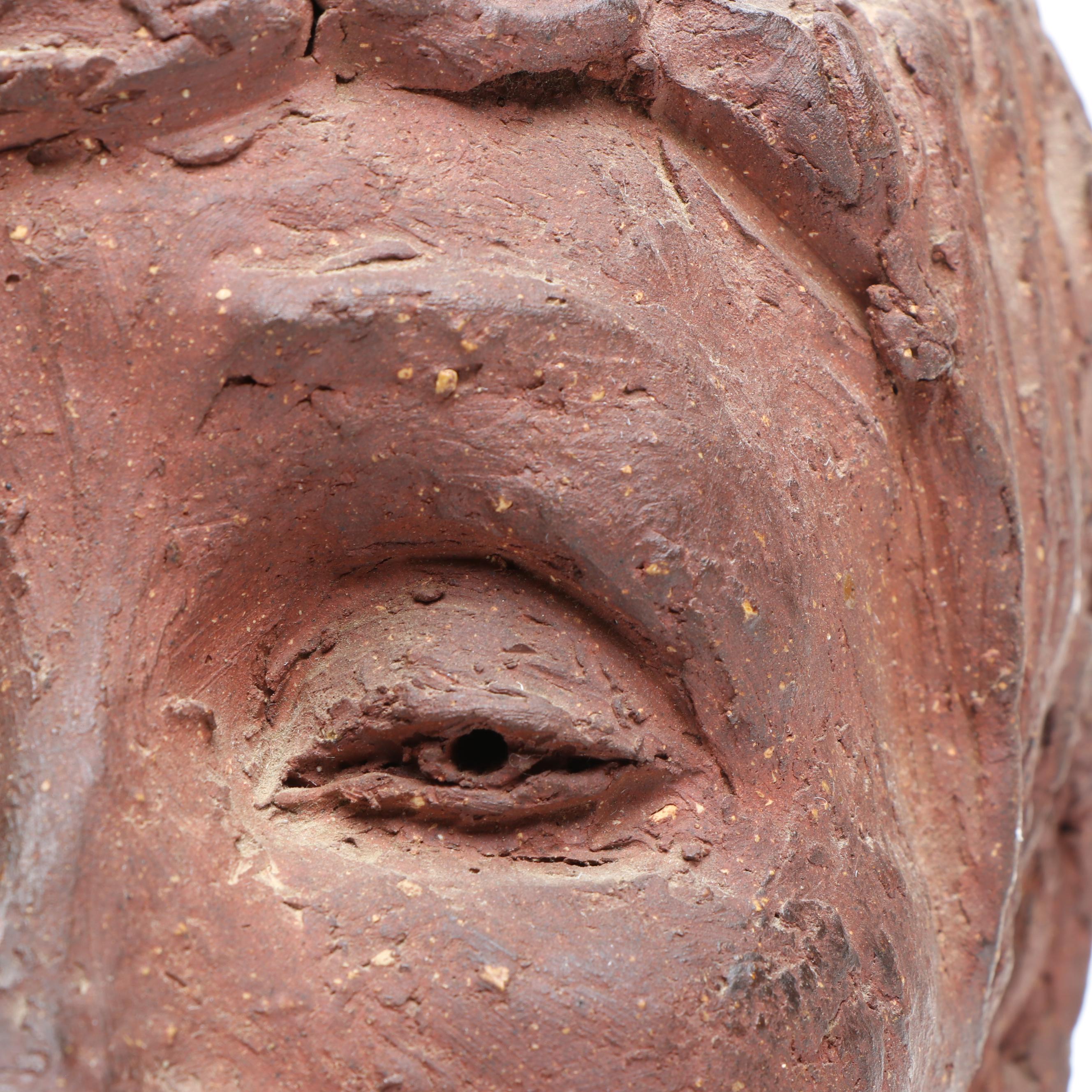 Handmade Clay Bust of Woman