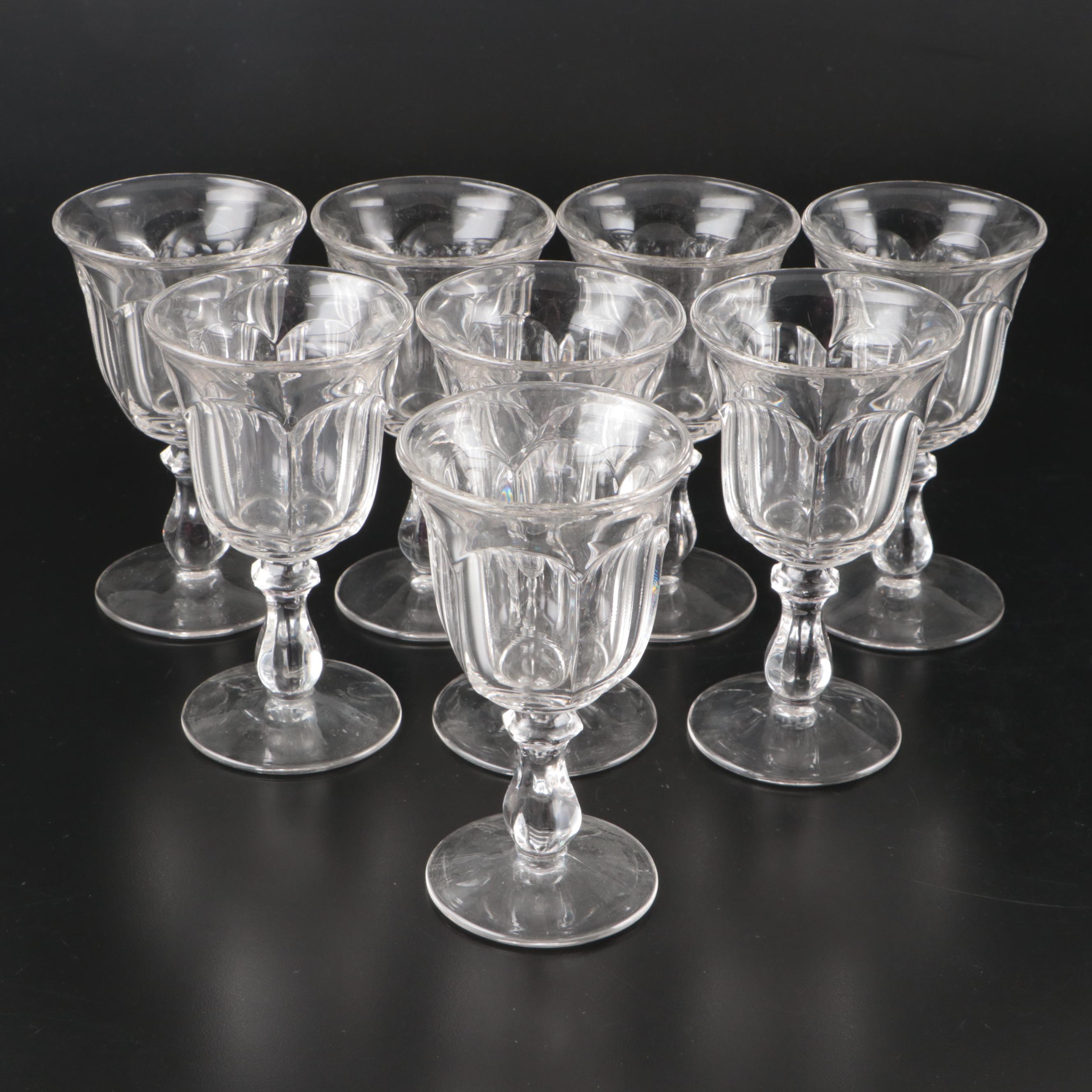 Imperial "Old Williamsburg" Paneled Glass Goblets, 20th Century