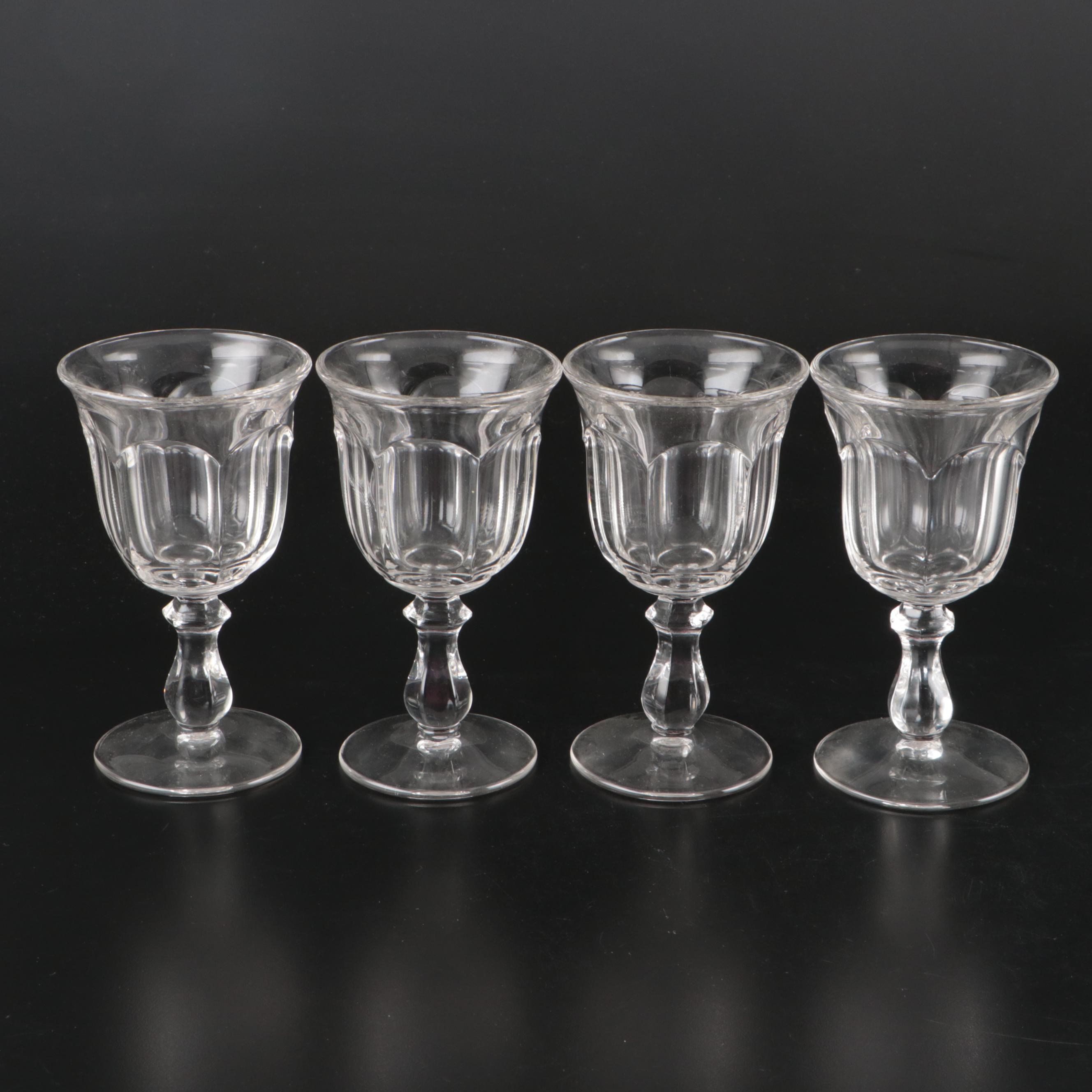 Imperial "Old Williamsburg" Paneled Glass Goblets, 20th Century