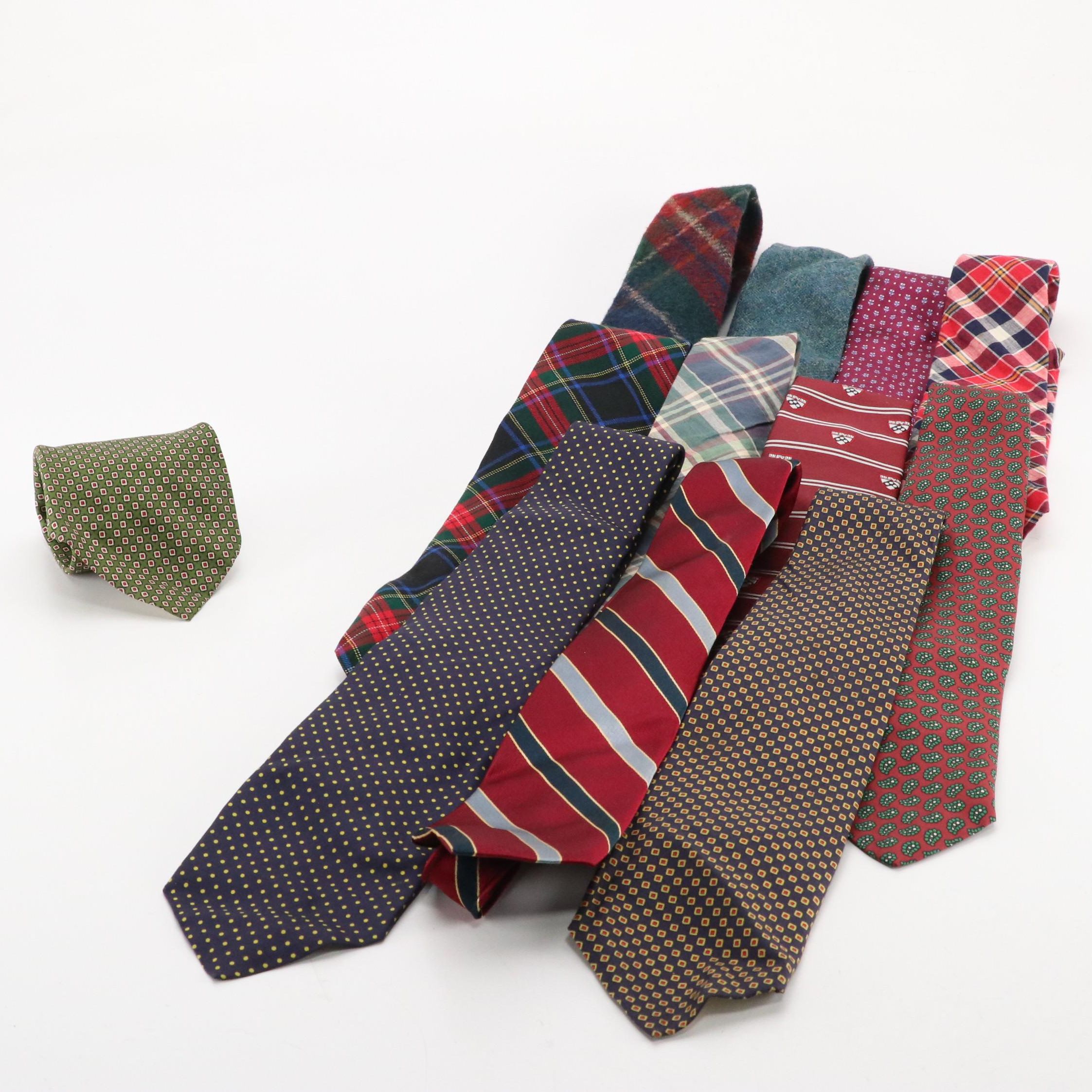 Vintage Patterned Silk and Wool Neckties Featuring Polo by Ralph Lauren, More
