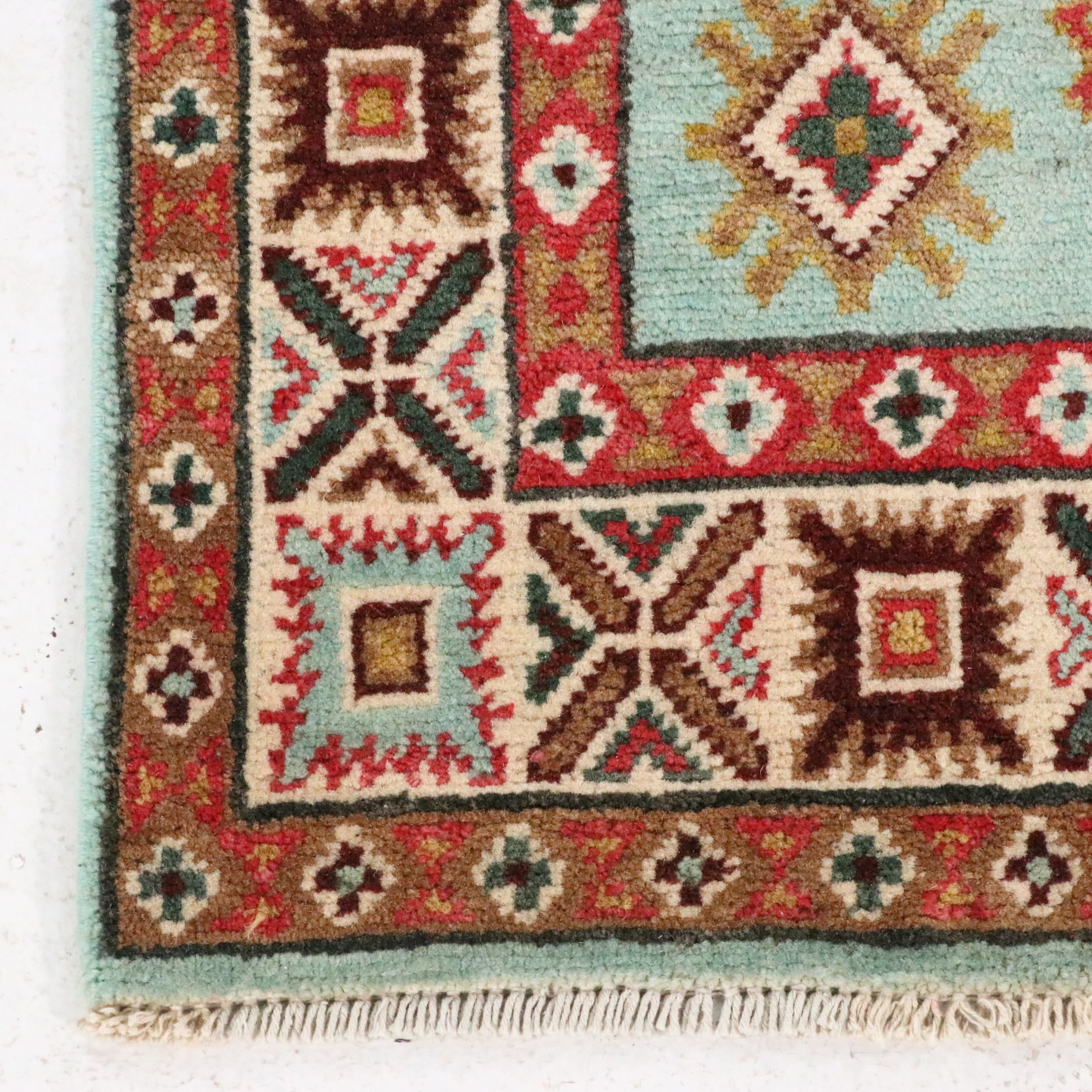 2'7 x 4'4 Hand-Knotted Afghan Kazak Accent Rug