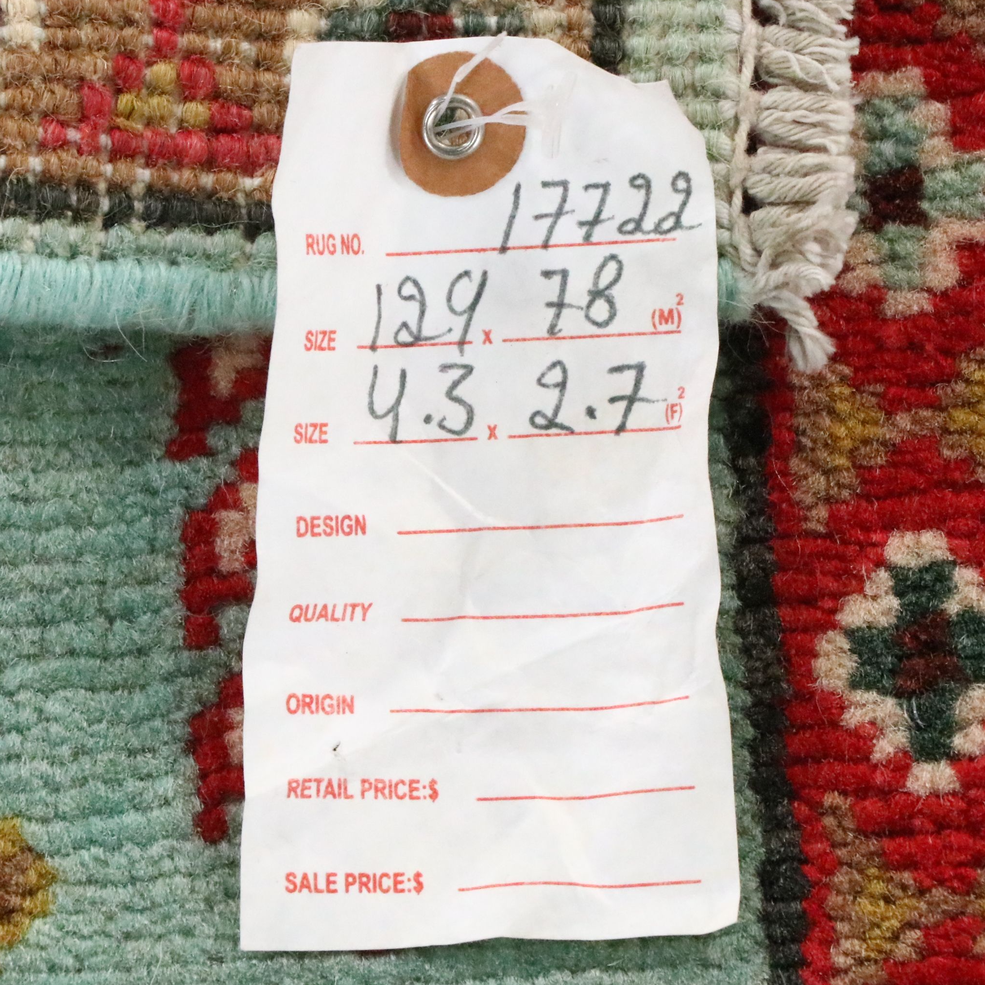 2'7 x 4'4 Hand-Knotted Afghan Kazak Accent Rug