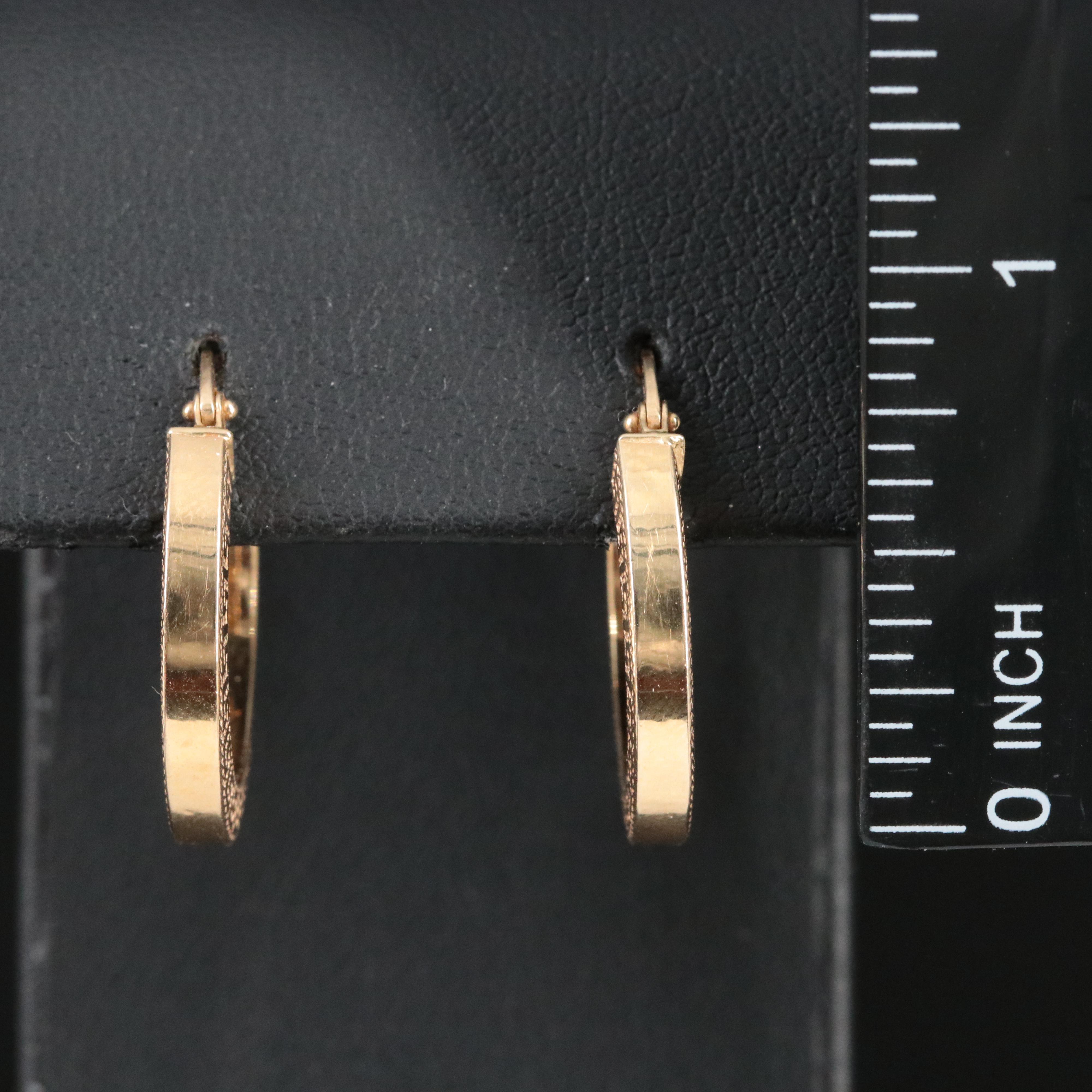 14K Greek Key Hoop Earrings