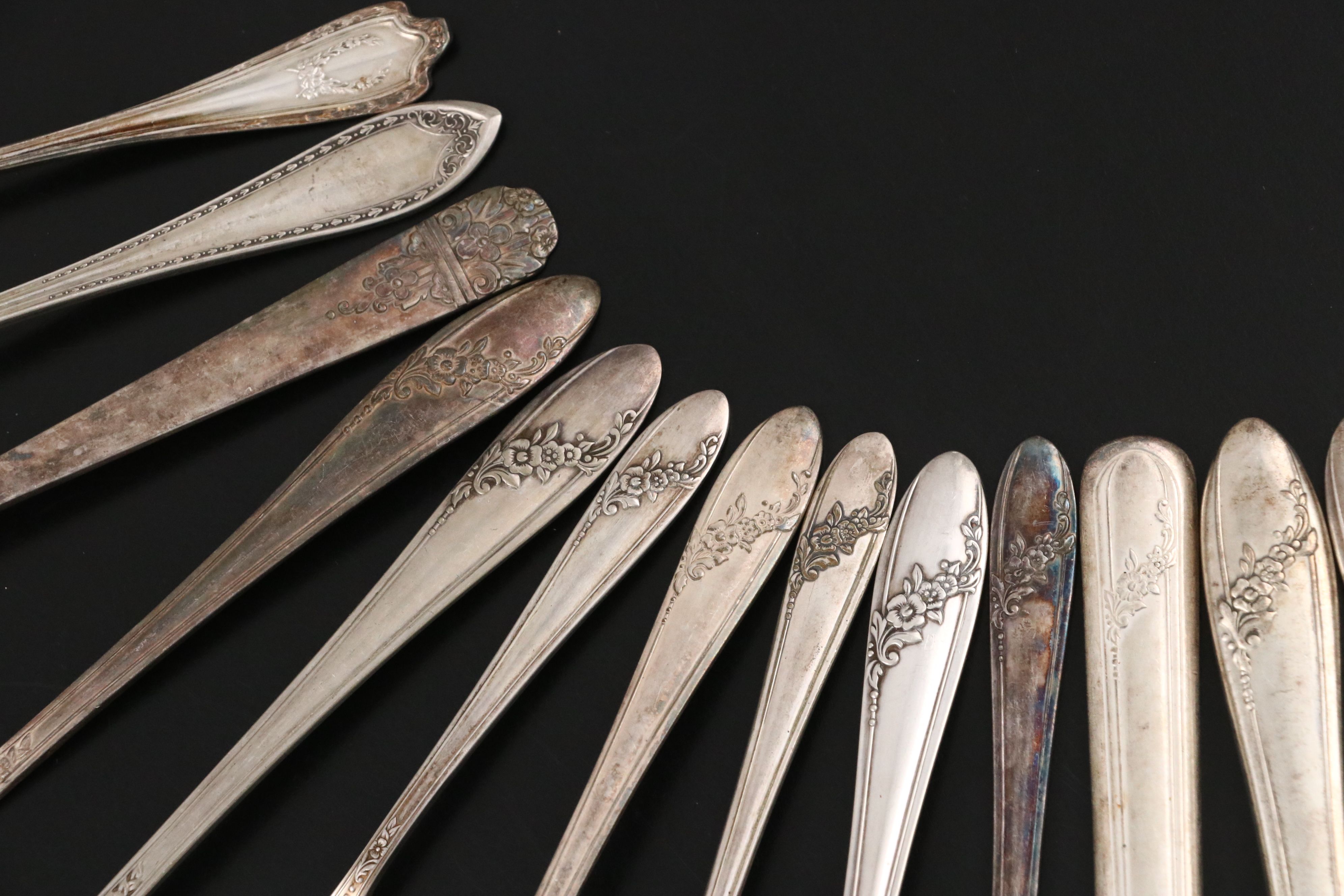 Oneida Community "Queen Bess II" Silver Plate Flatware with Other Flatware