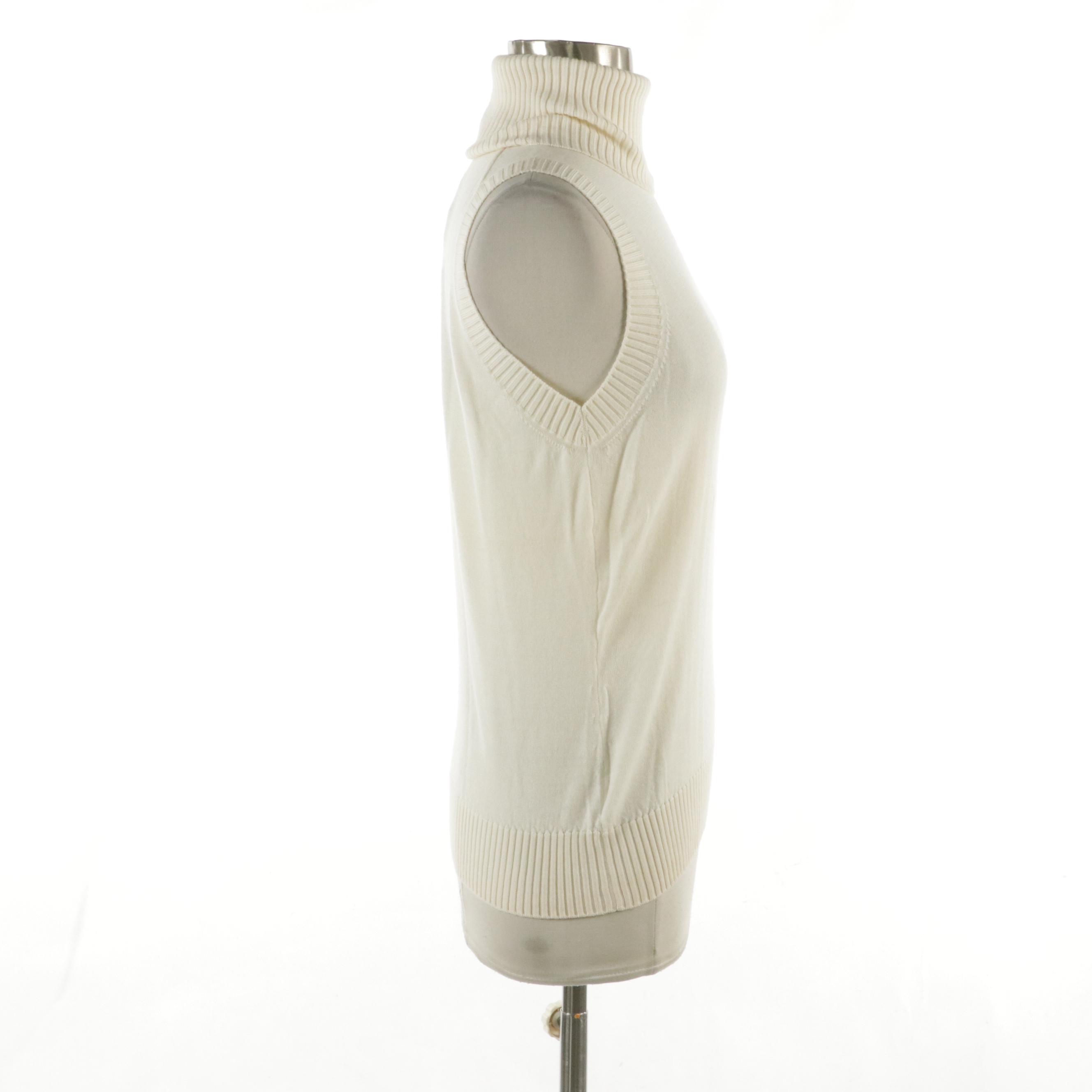 Dolce & Gabbana Cashmere and Silk Knit Sleeveless Turtleneck Sweater with Tags