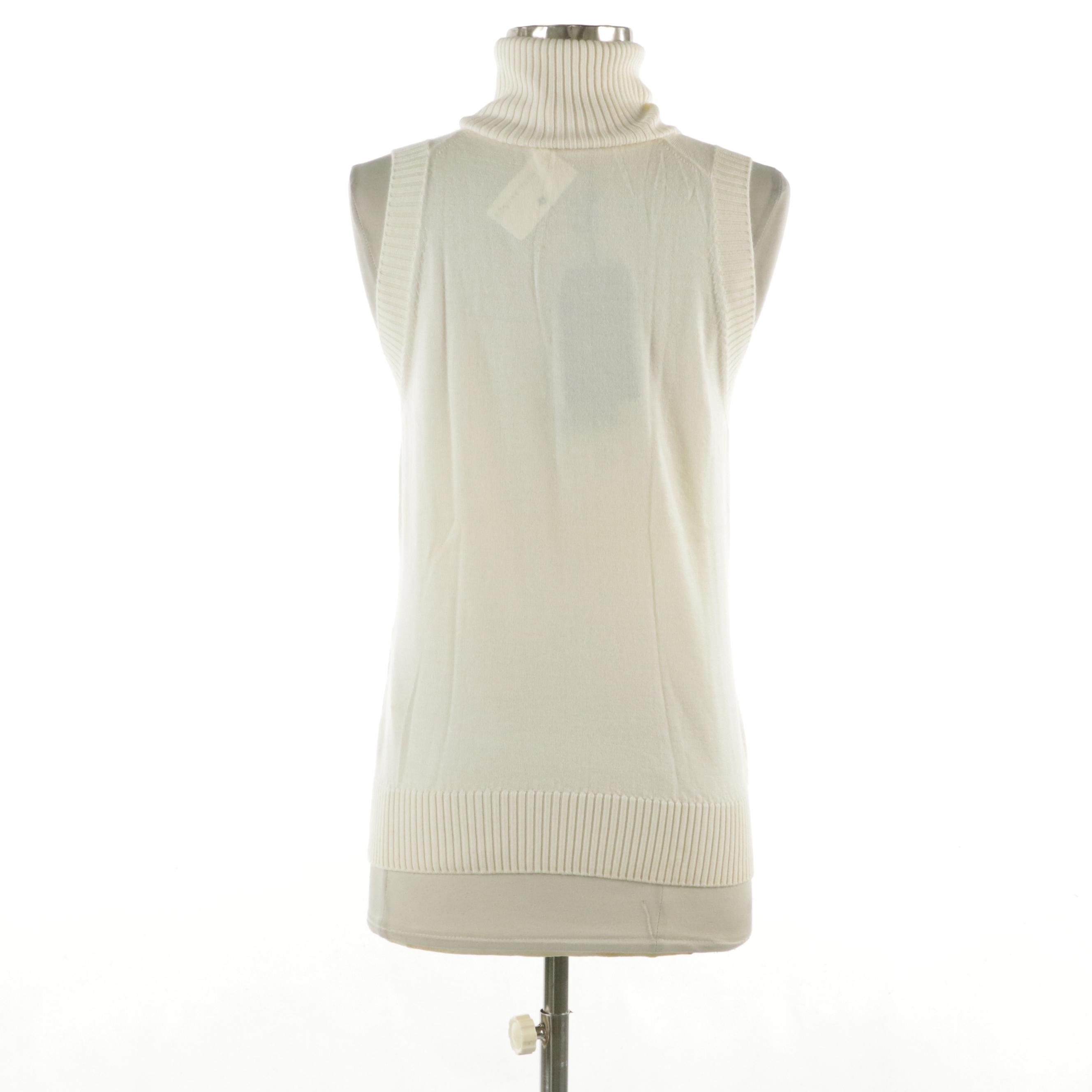 Dolce & Gabbana Cashmere and Silk Knit Sleeveless Turtleneck Sweater with Tags