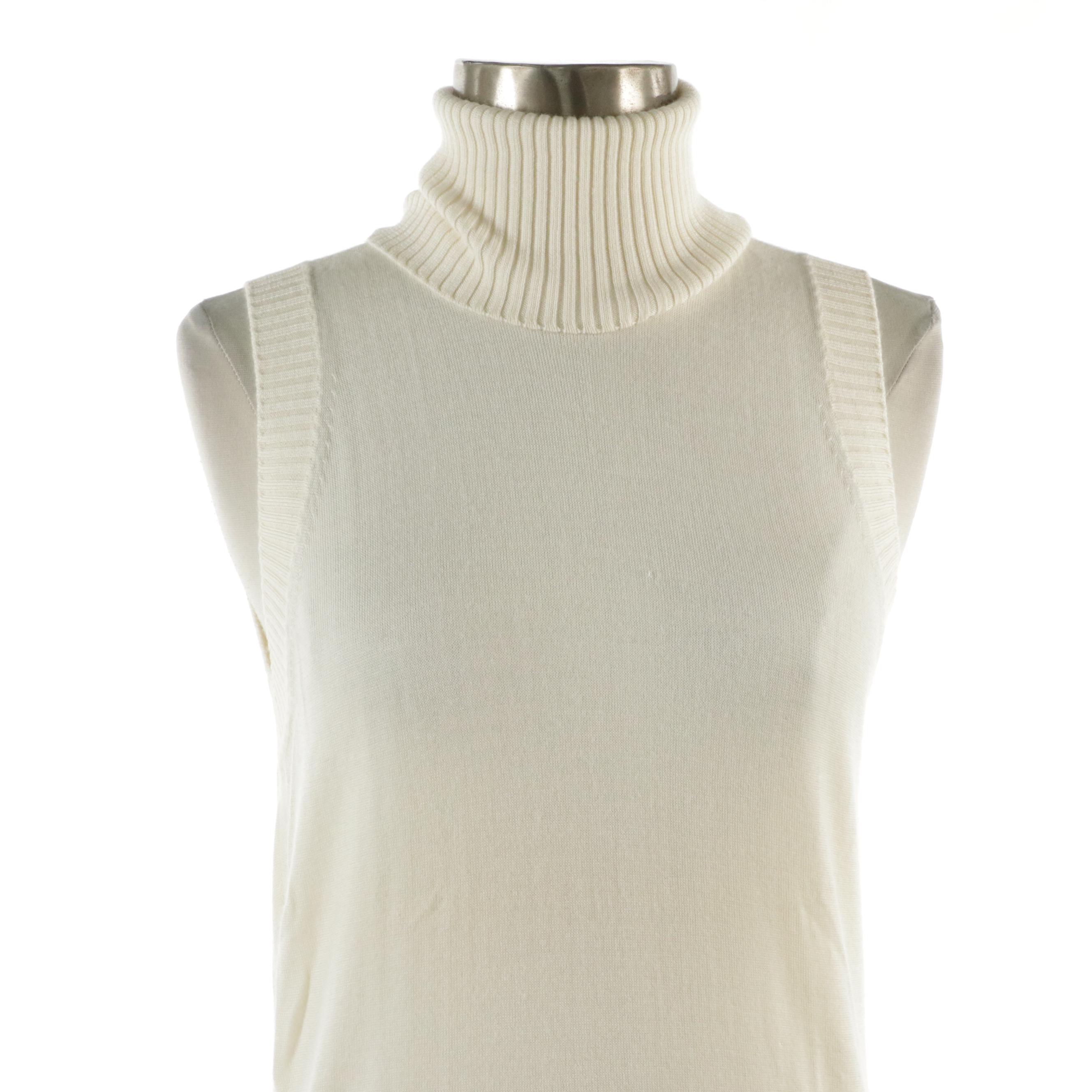 Dolce & Gabbana Cashmere and Silk Knit Sleeveless Turtleneck Sweater with Tags