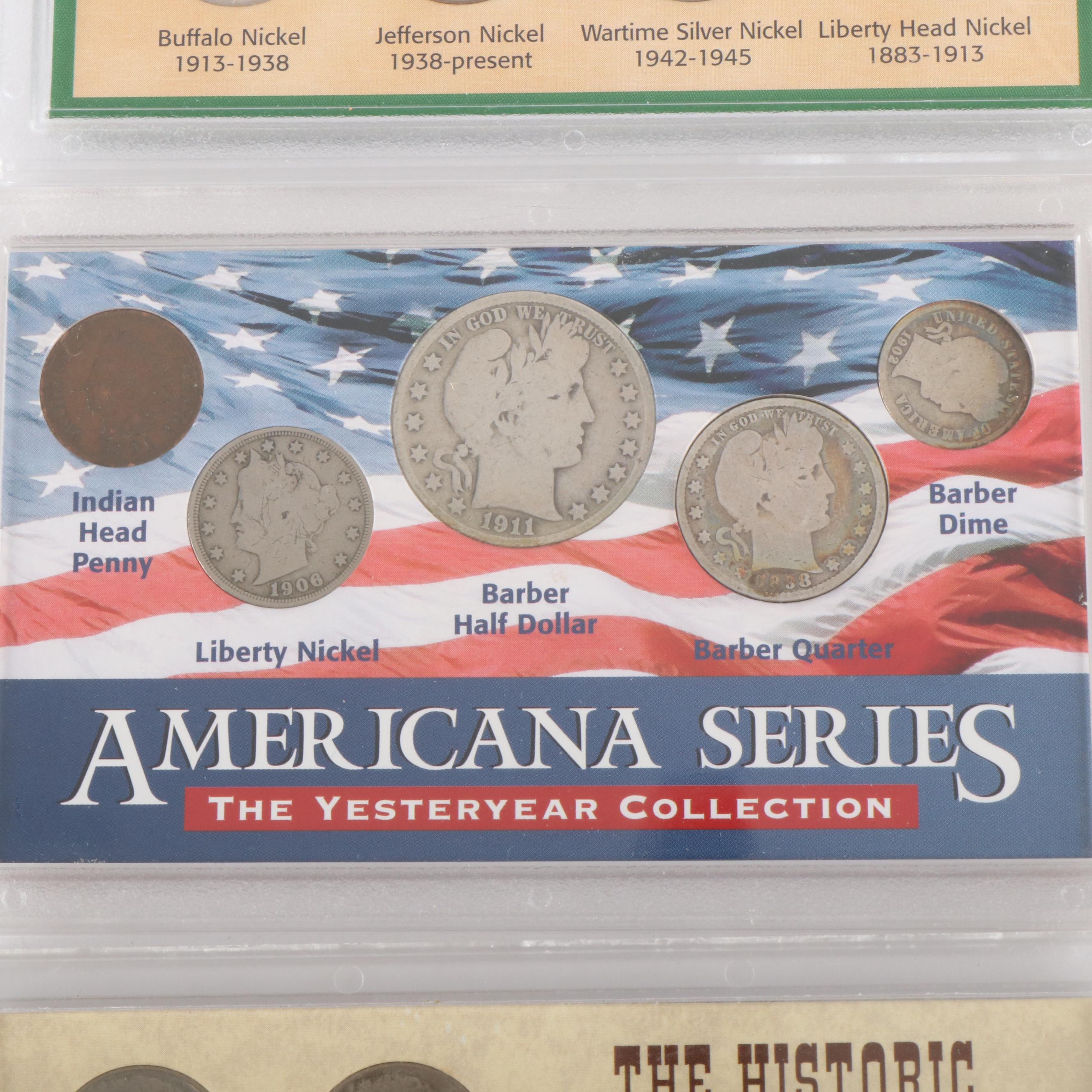 Nine Small Copper-Nickel and Silver Coin Sets
