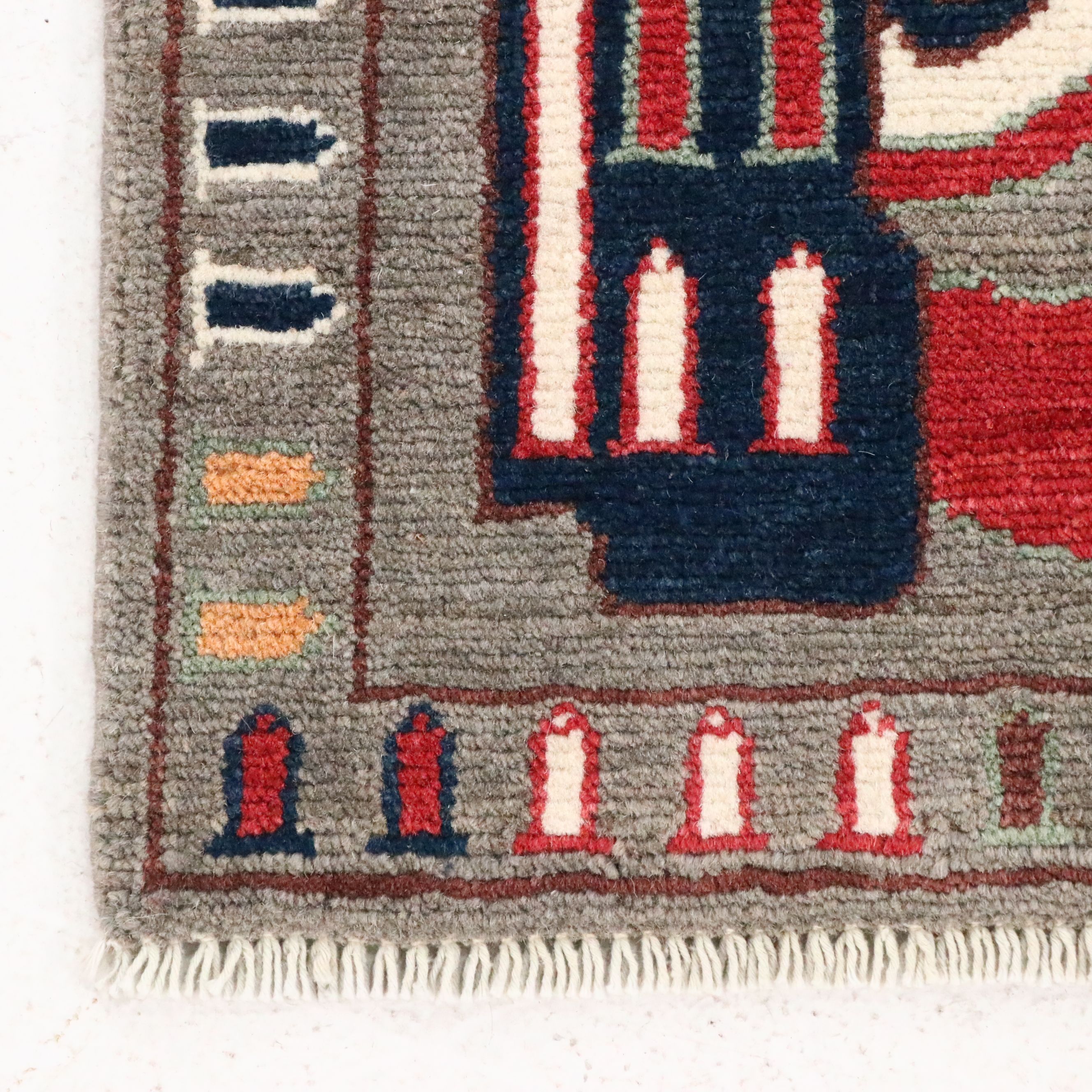 3'3" x 5'2" Hand-Knotted Afghan Pictorial War Area Rug