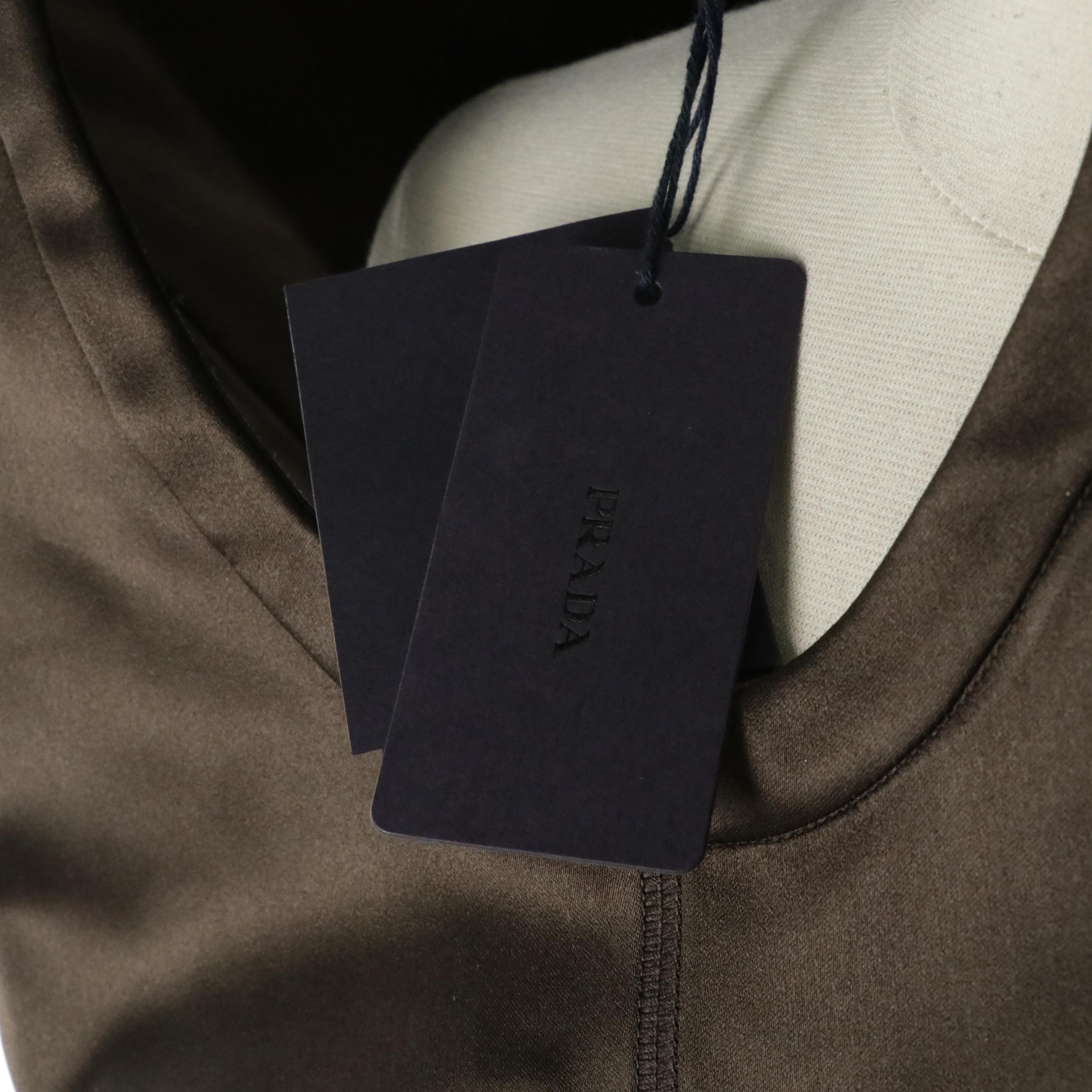 Prada Brown Silk Sleeveless Top with Tags