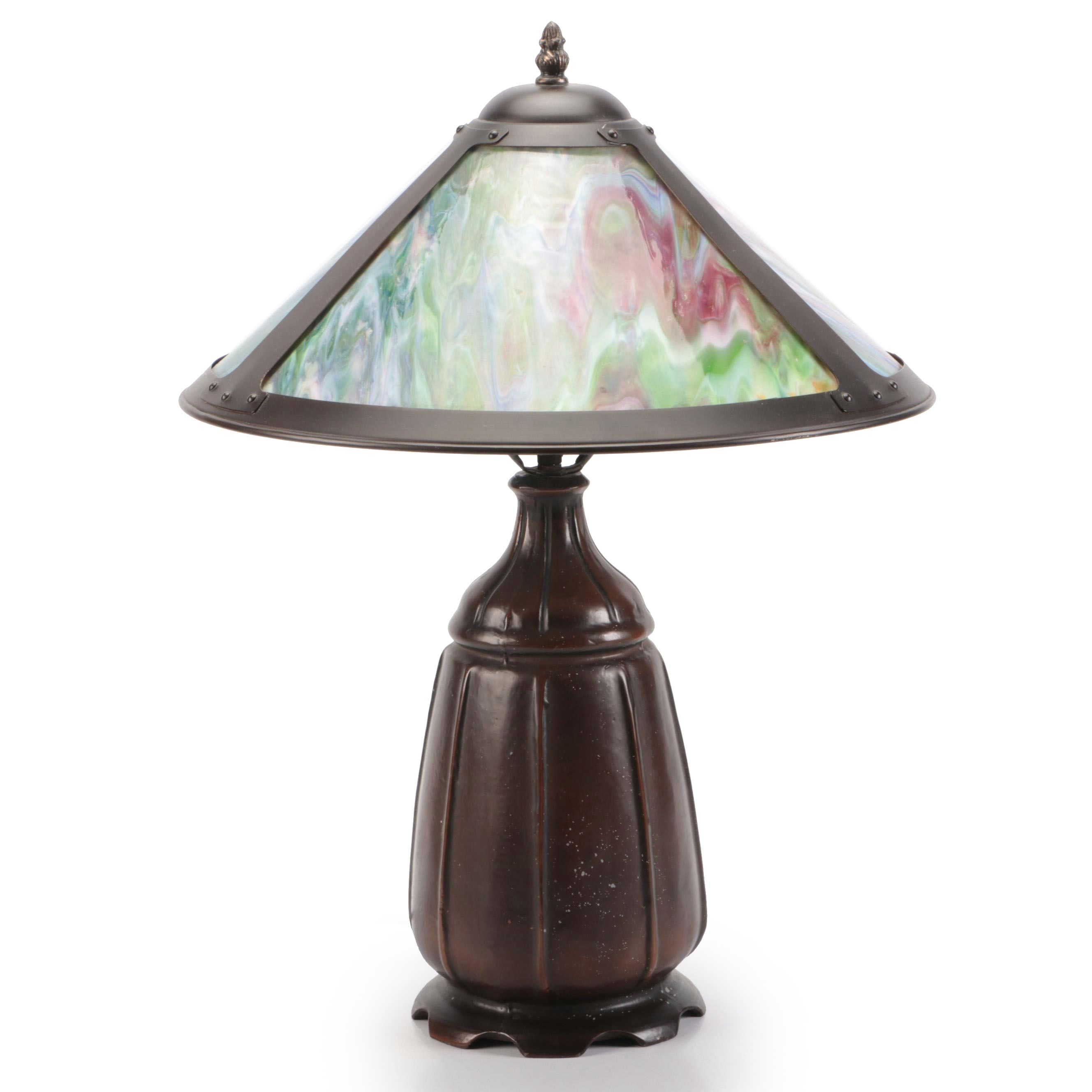 Slag Glass Table Lamp