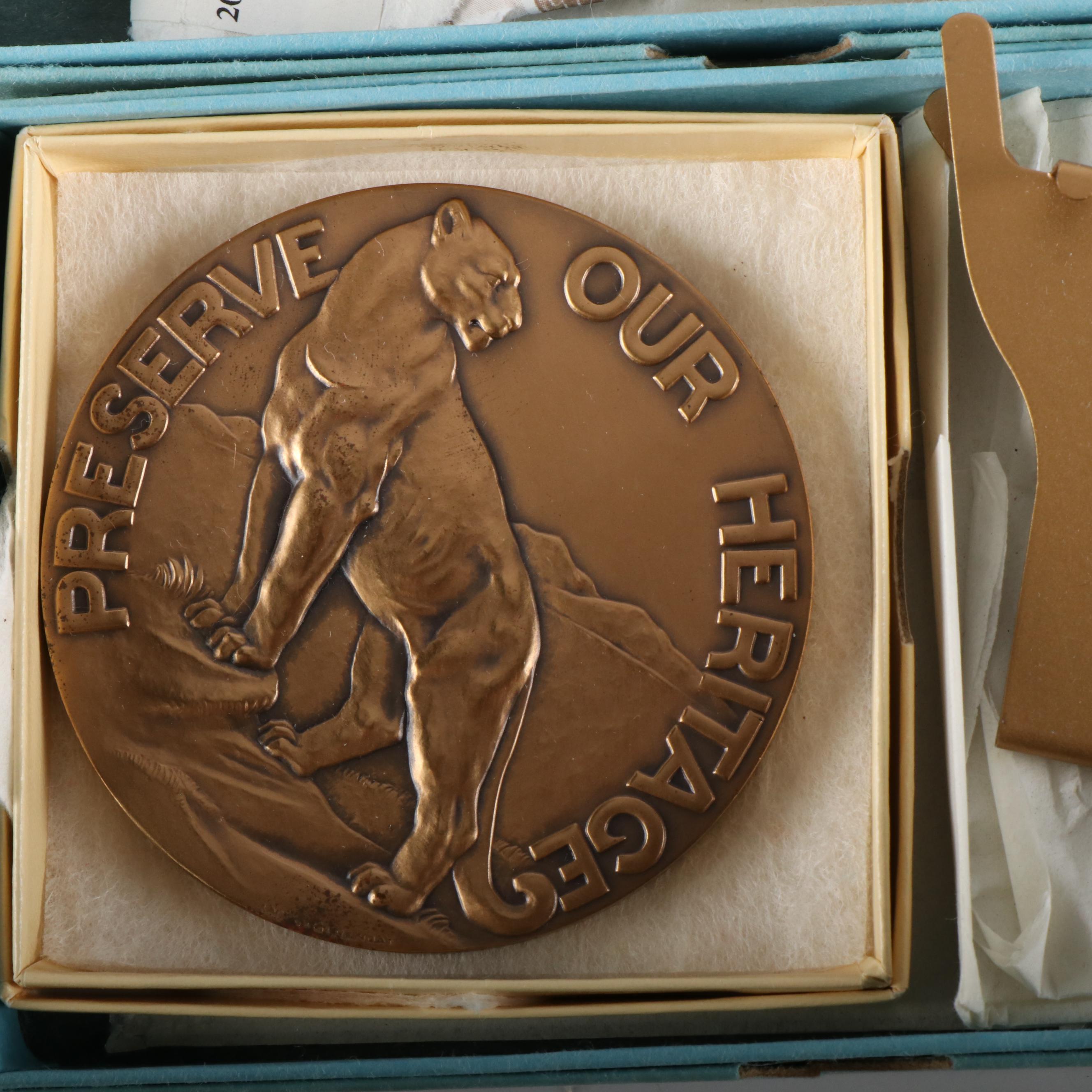 Thirty-Two Commemorative Bronze Medals, Society of Medalists, 1960s-1980s