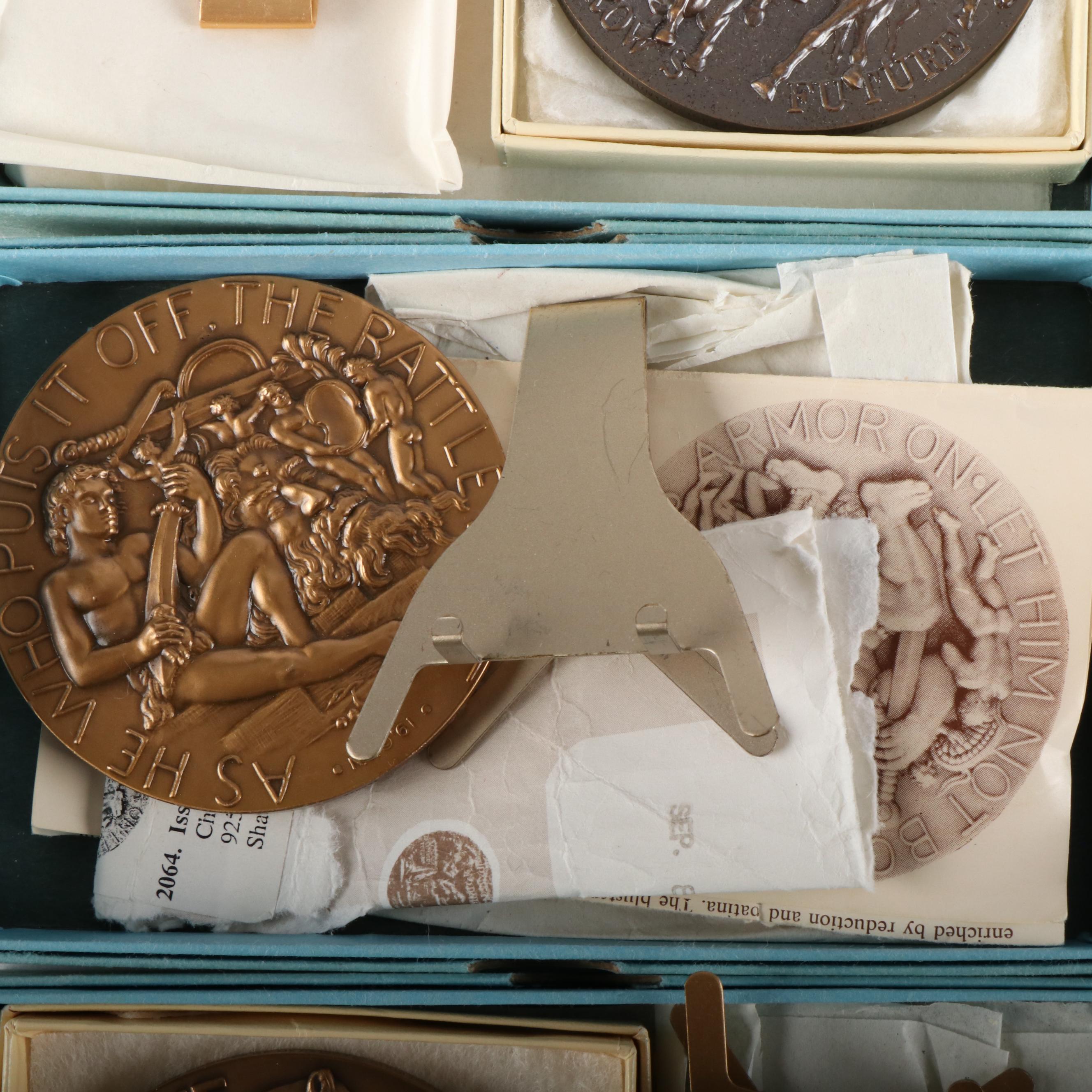 Thirty-Two Commemorative Bronze Medals, Society of Medalists, 1960s-1980s