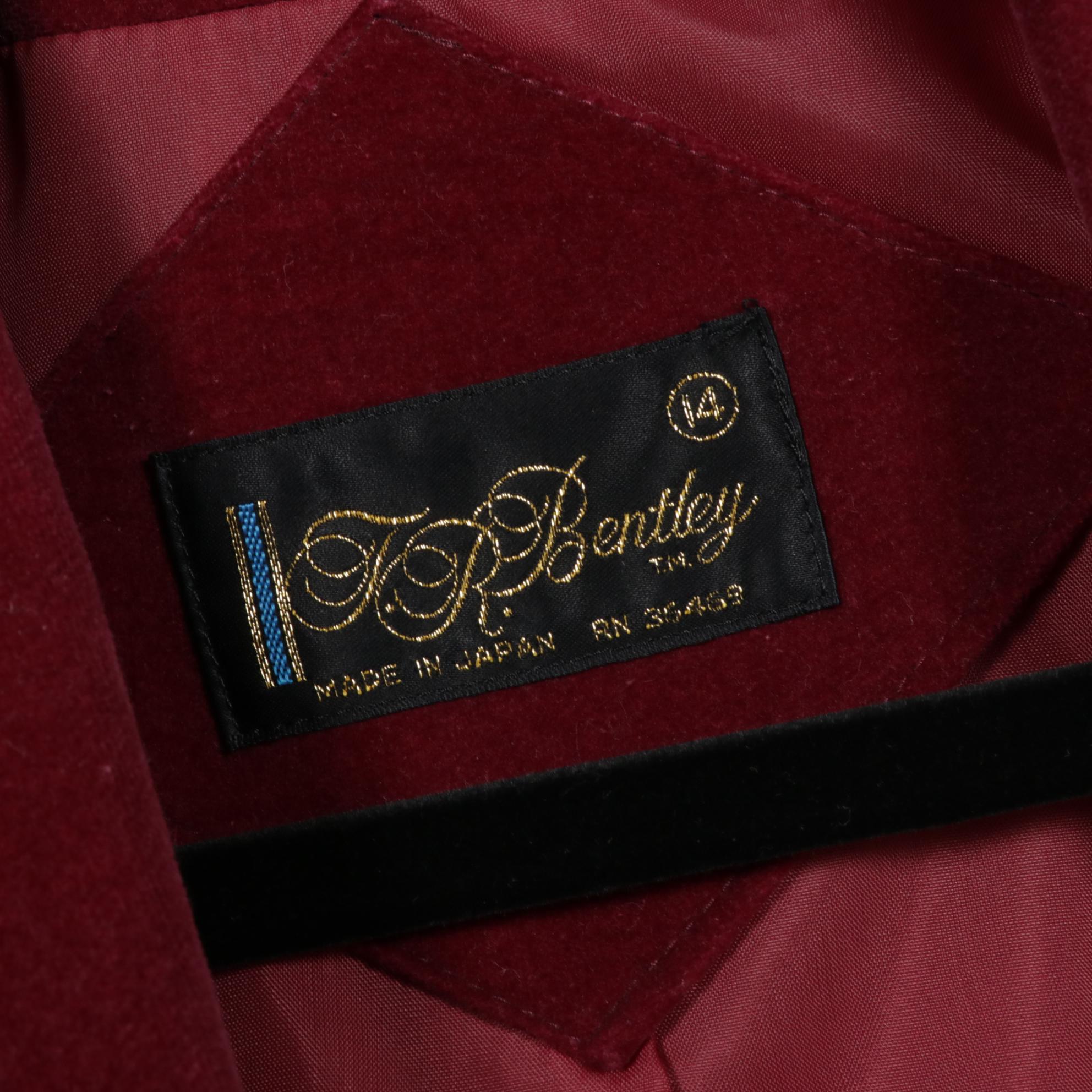 Burgundy Velour & Red Wool Blazers, Polka Dot Ascot Blouses & More, 1970-90s