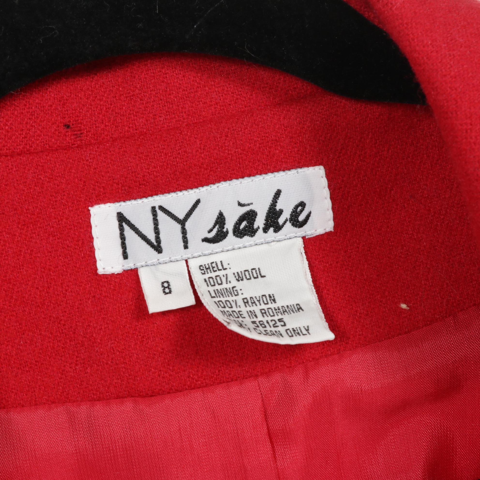 Burgundy Velour & Red Wool Blazers, Polka Dot Ascot Blouses & More, 1970-90s