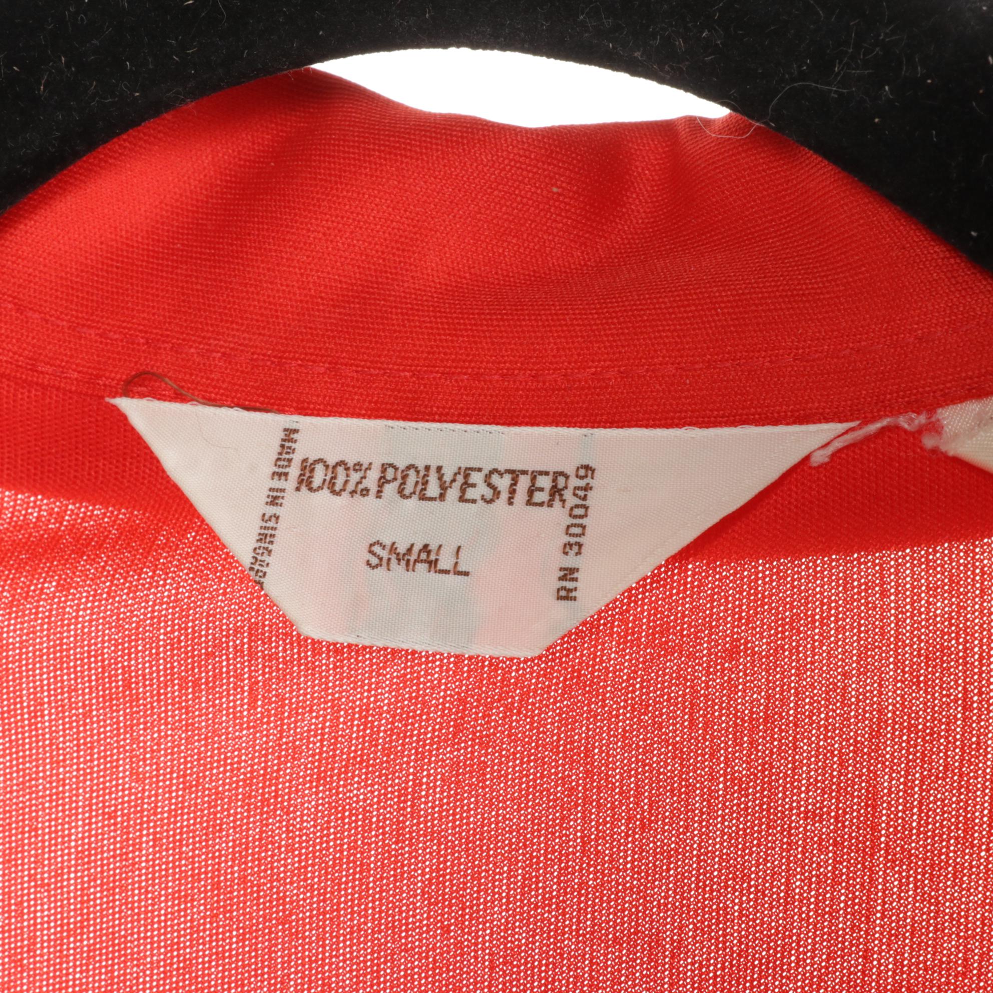 Burgundy Velour & Red Wool Blazers, Polka Dot Ascot Blouses & More, 1970-90s