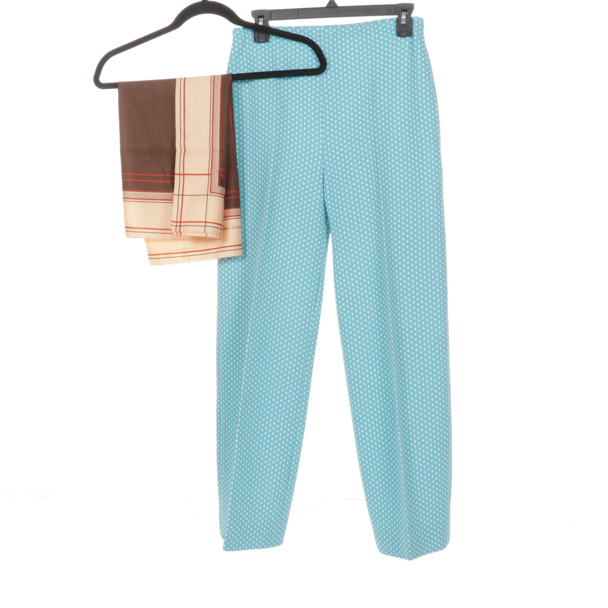 Burgundy Velour & Red Wool Blazers, Polka Dot Ascot Blouses & More, 1970-90s