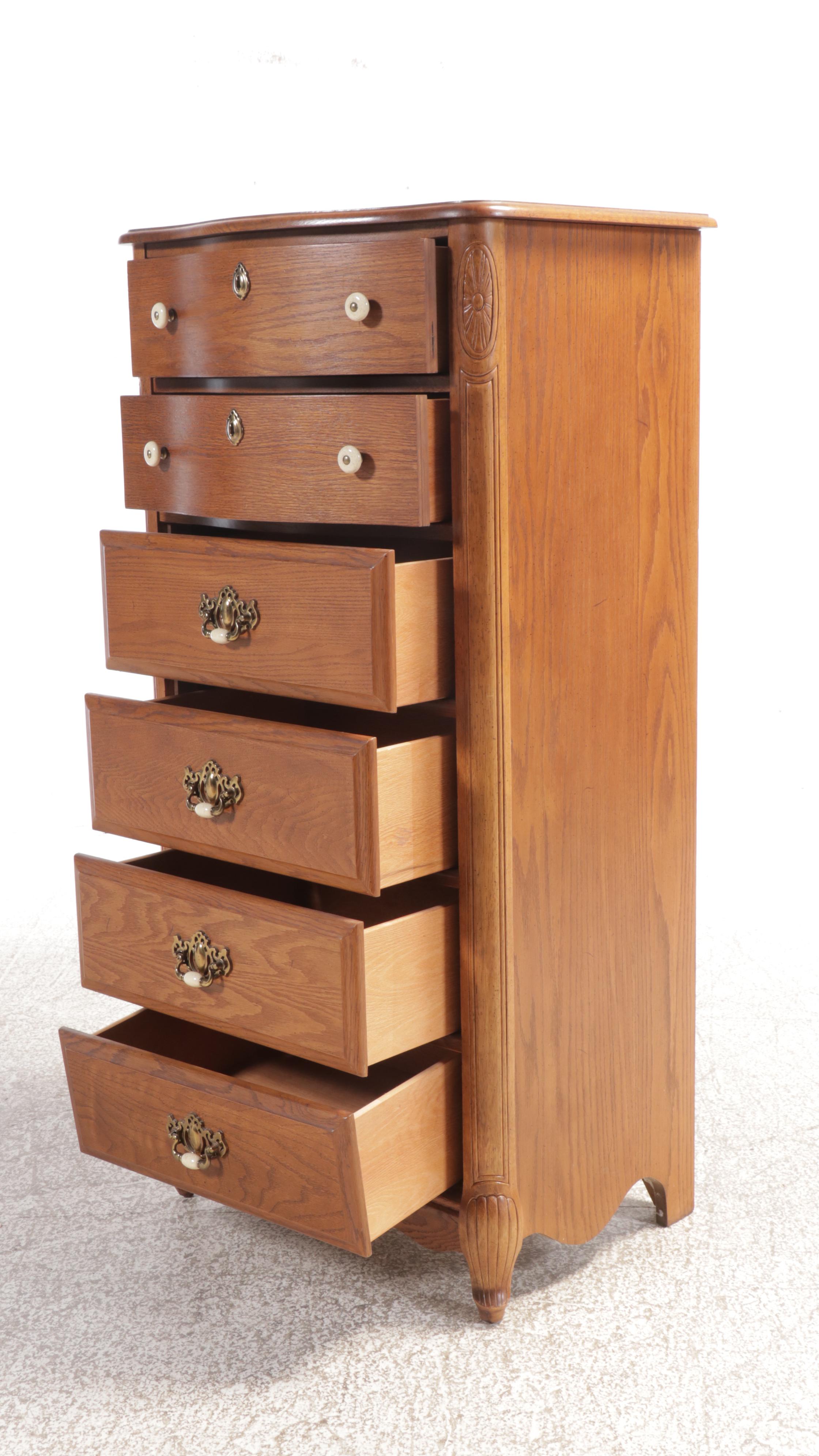 Victorian Style Oak Tall Chest