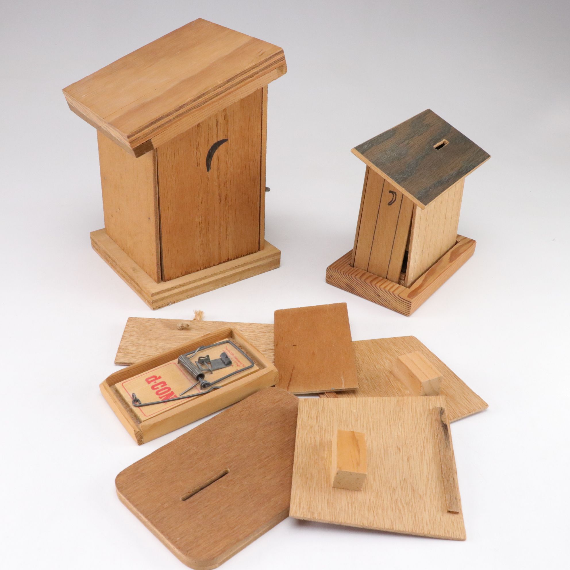 Wooden "Exploding Outhouse" Model Kits