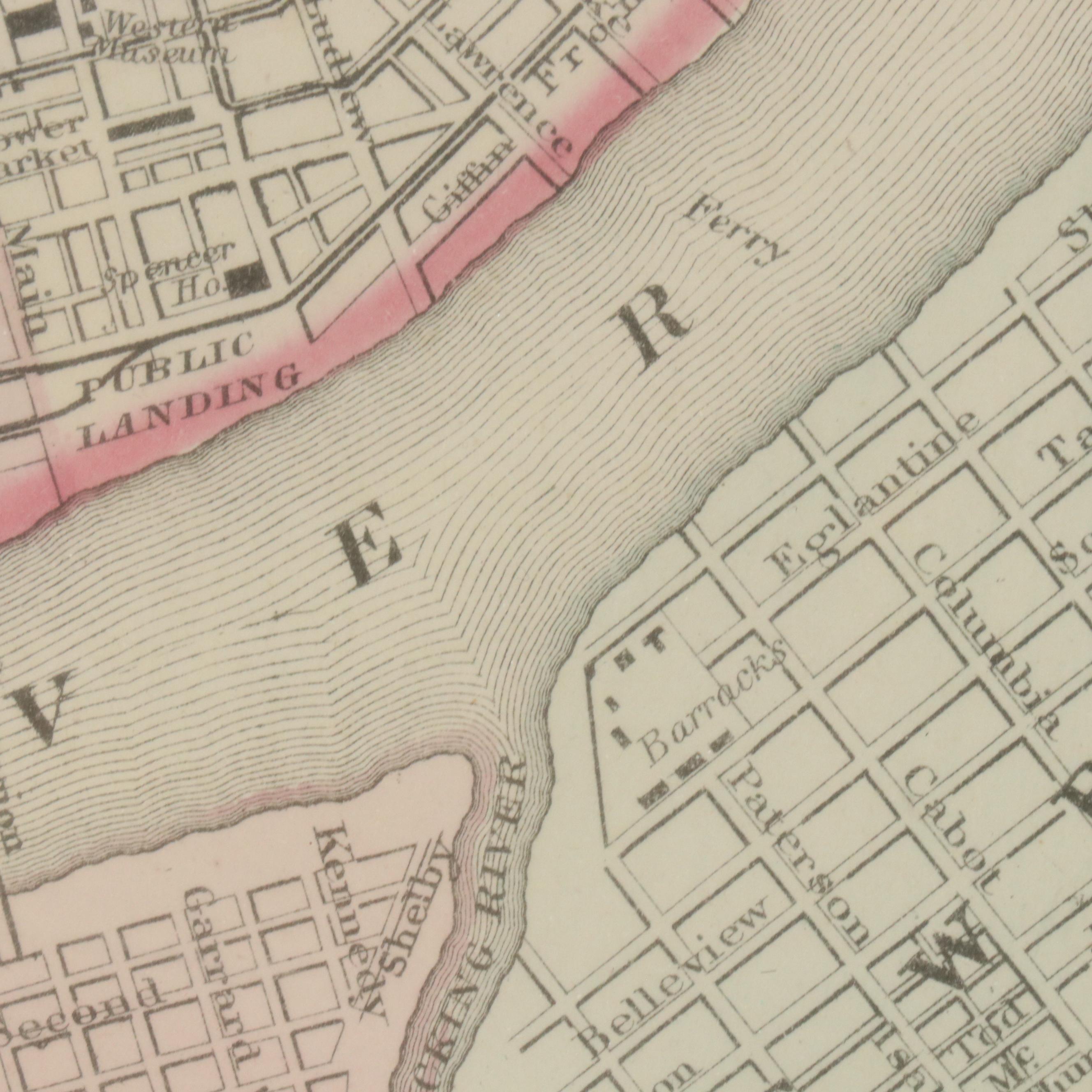 Hand-Colored Engraved City Map "Plan of Cincinnati and Vicinity," circa 1874