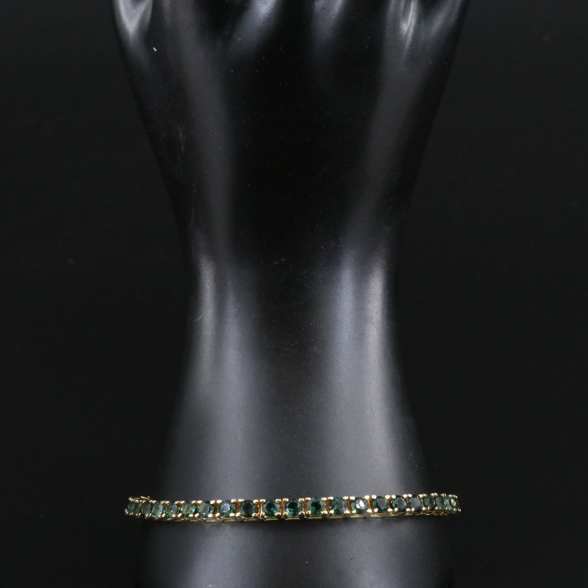 14K Green Tourmaline Line Bracelet