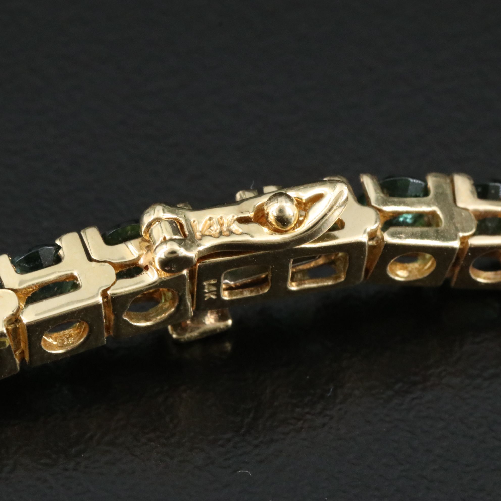 14K Green Tourmaline Line Bracelet