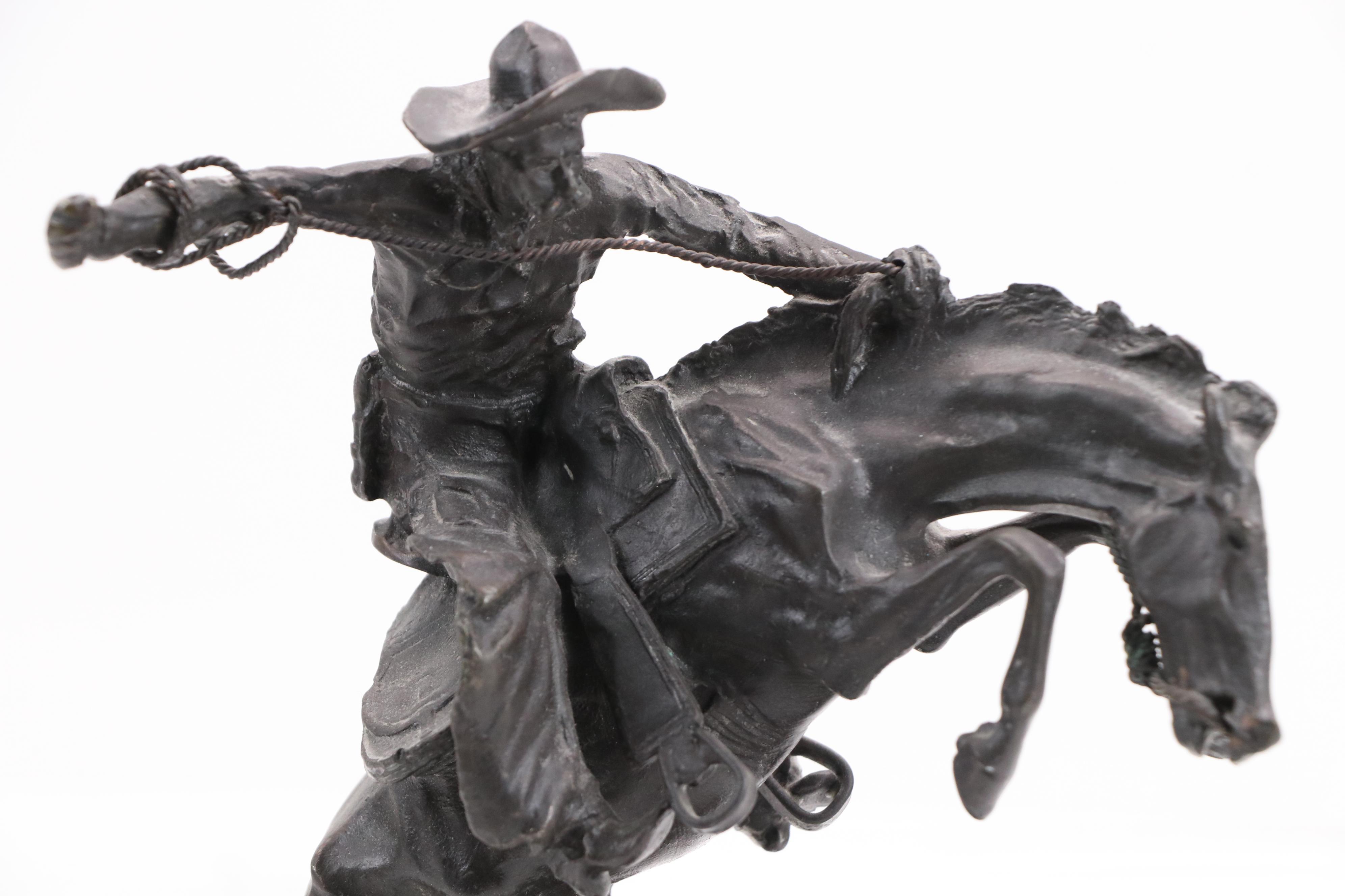 Bronze Sculpture After Frederic Remington "Bronco Buster"
