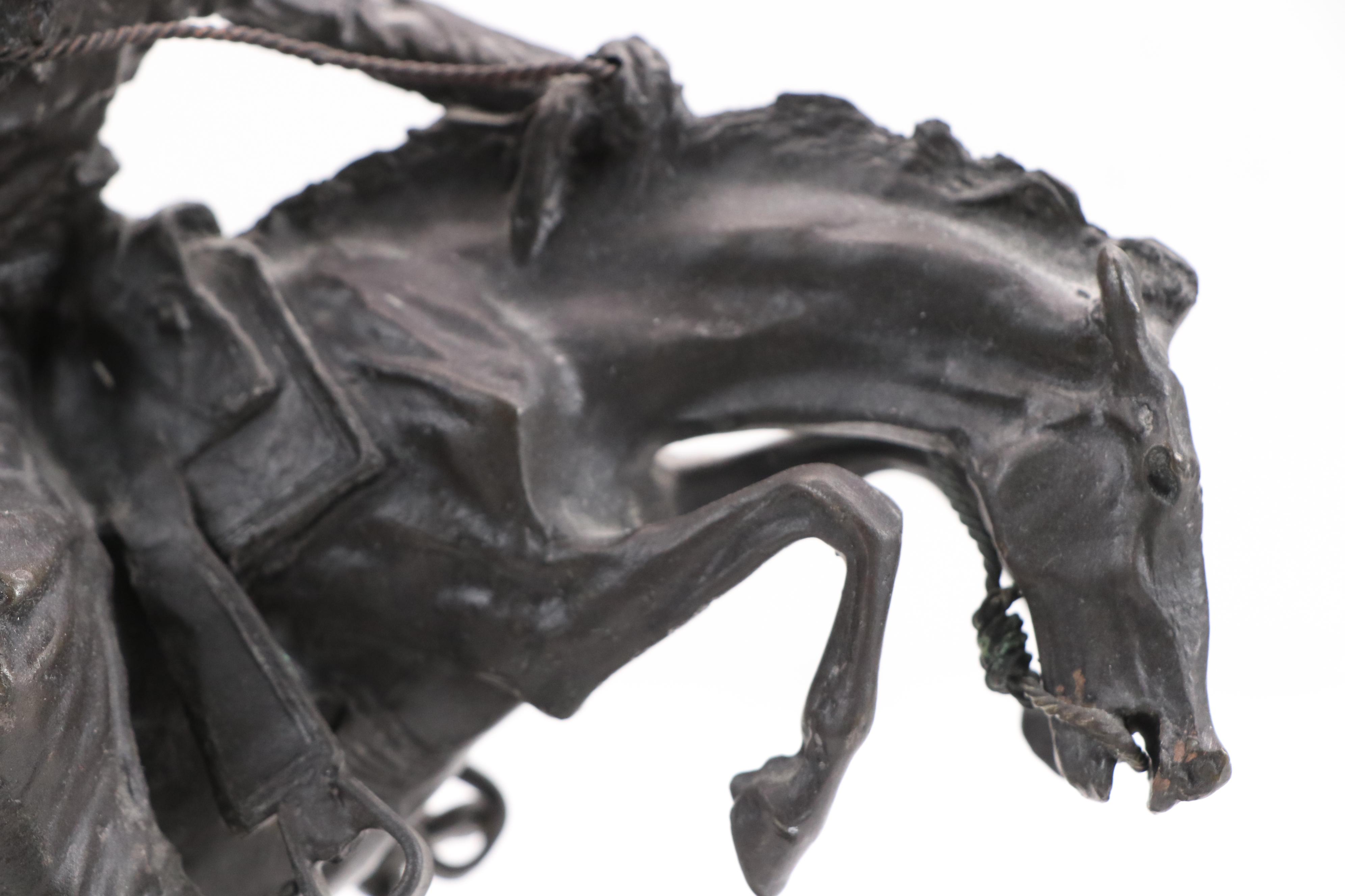 Bronze Sculpture After Frederic Remington "Bronco Buster"