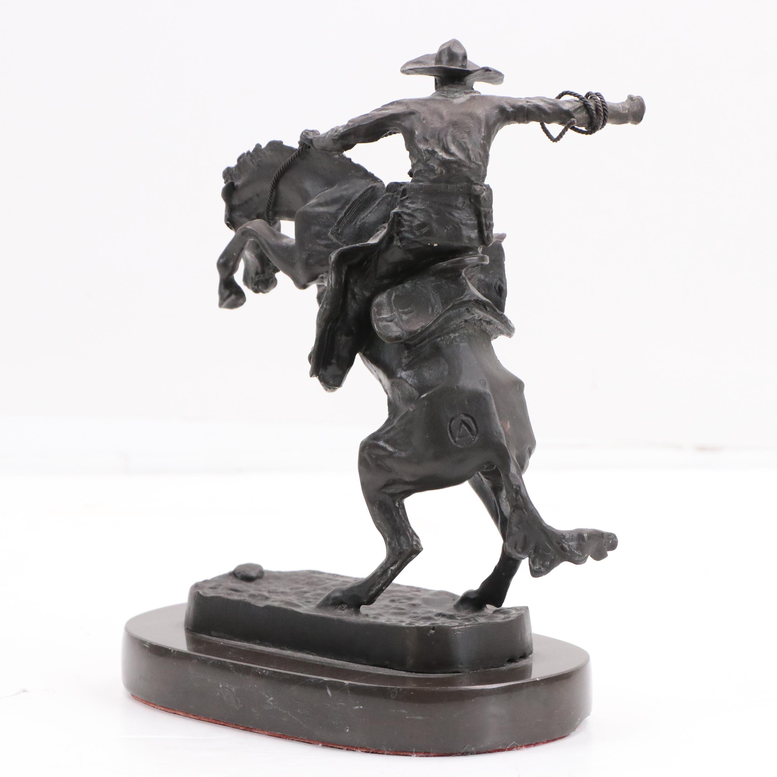 Bronze Sculpture After Frederic Remington "Bronco Buster"
