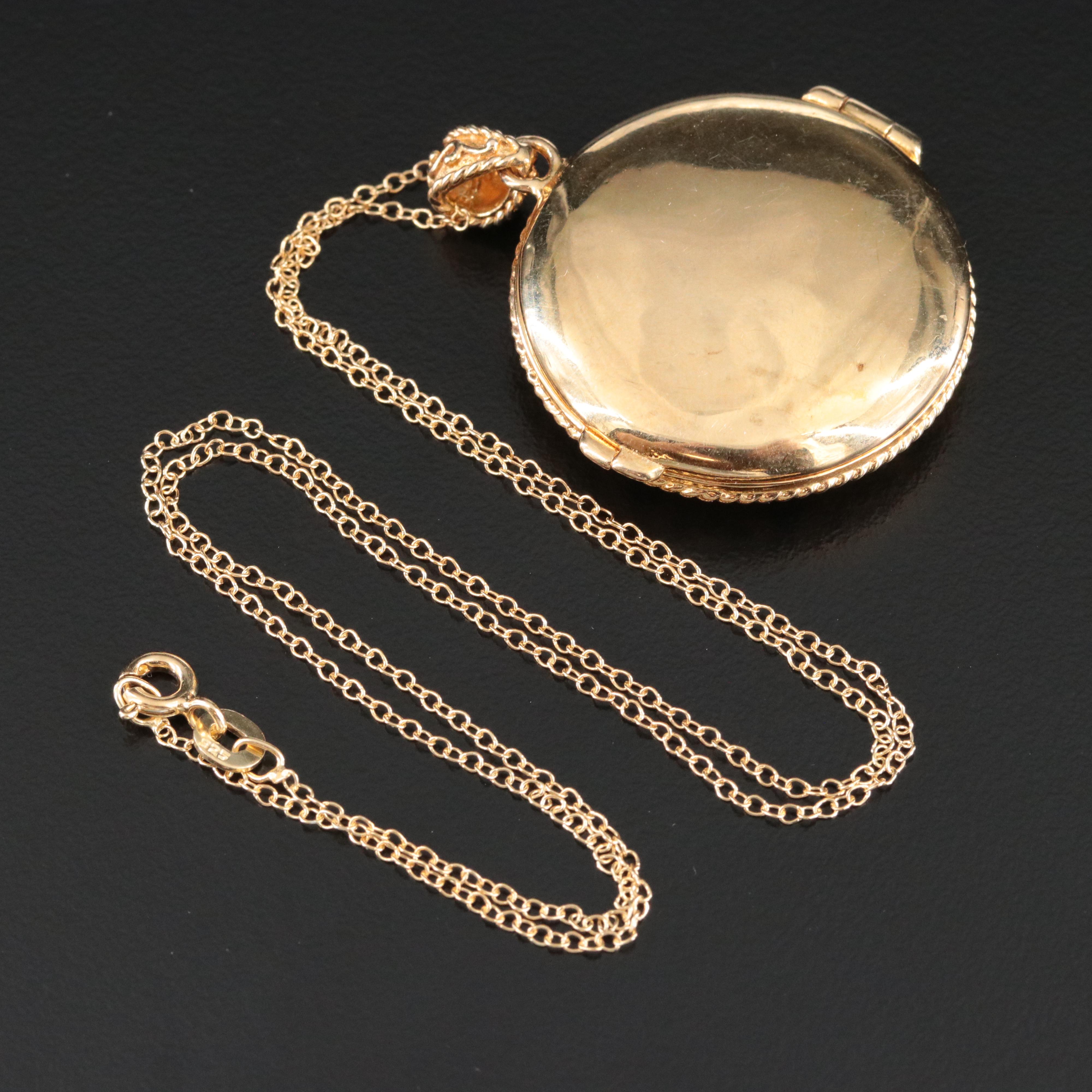 Sterling Garnet Pendant Locket Necklace