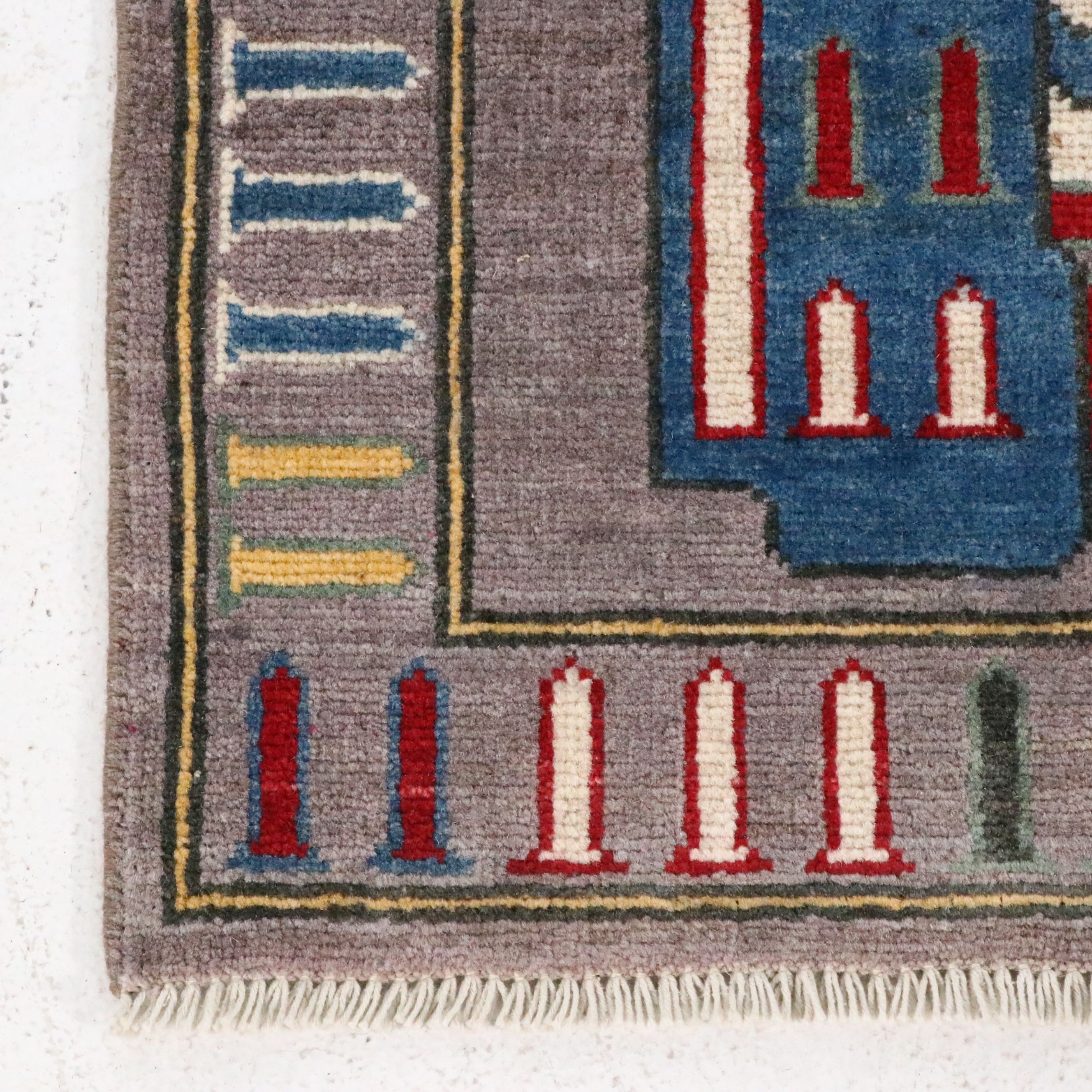 4'11 x 6'8 Hand-Knotted Afghan Pictorial War Area Rug