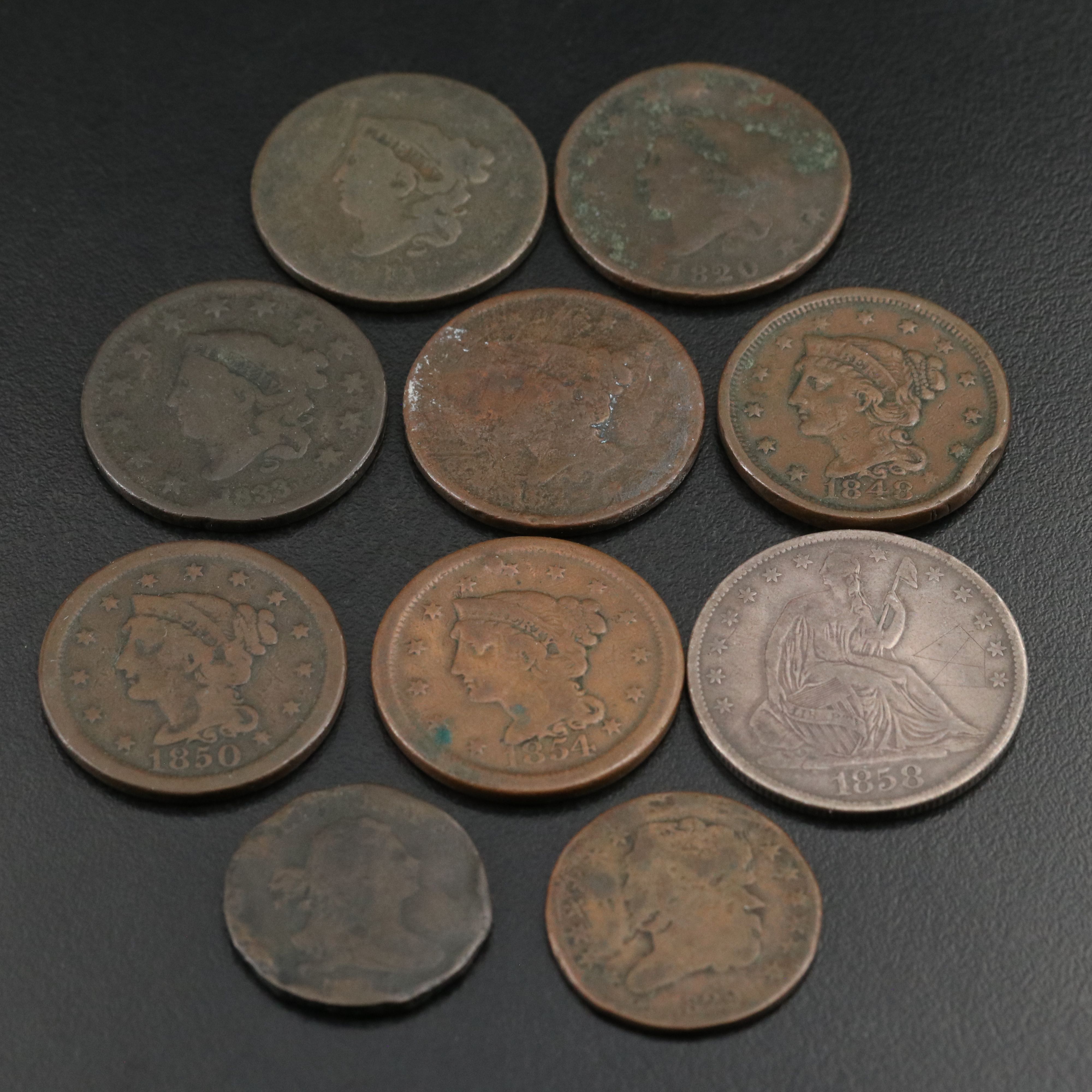 Ten Old U.S. Type Coins all With Problems
