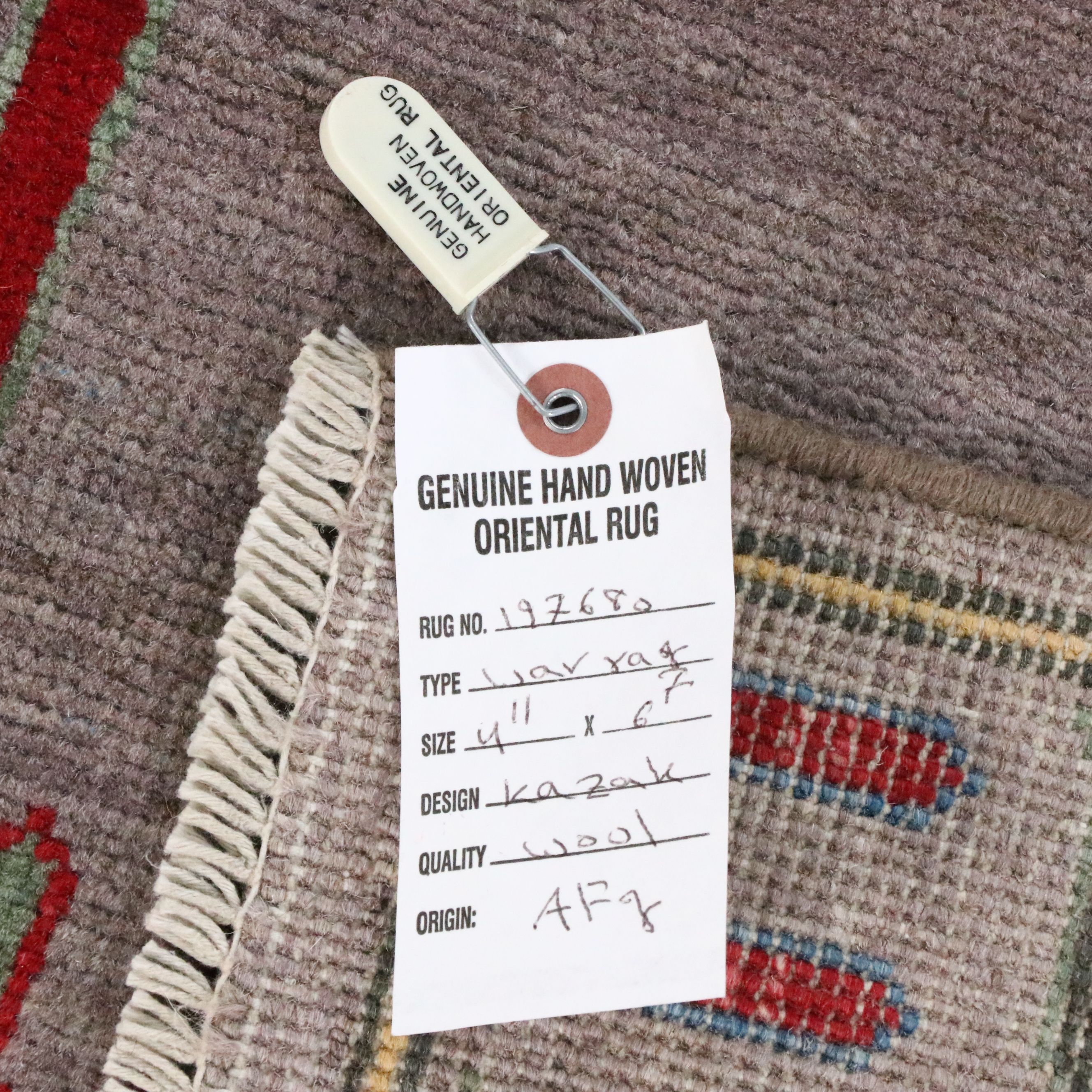 4'11 x 6'8 Hand-Knotted Afghan Pictorial War Area Rug