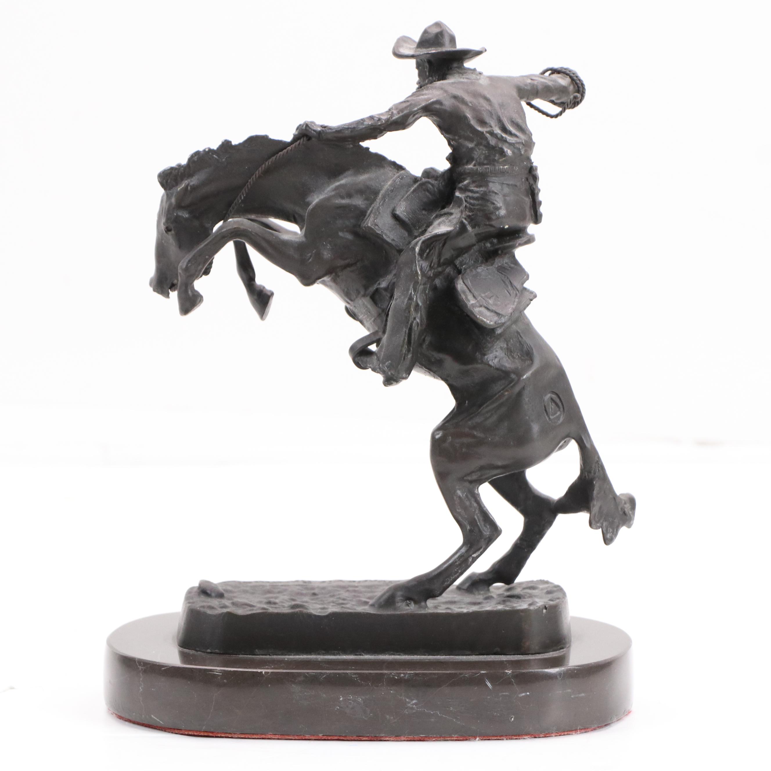 Bronze Sculpture After Frederic Remington "Bronco Buster"