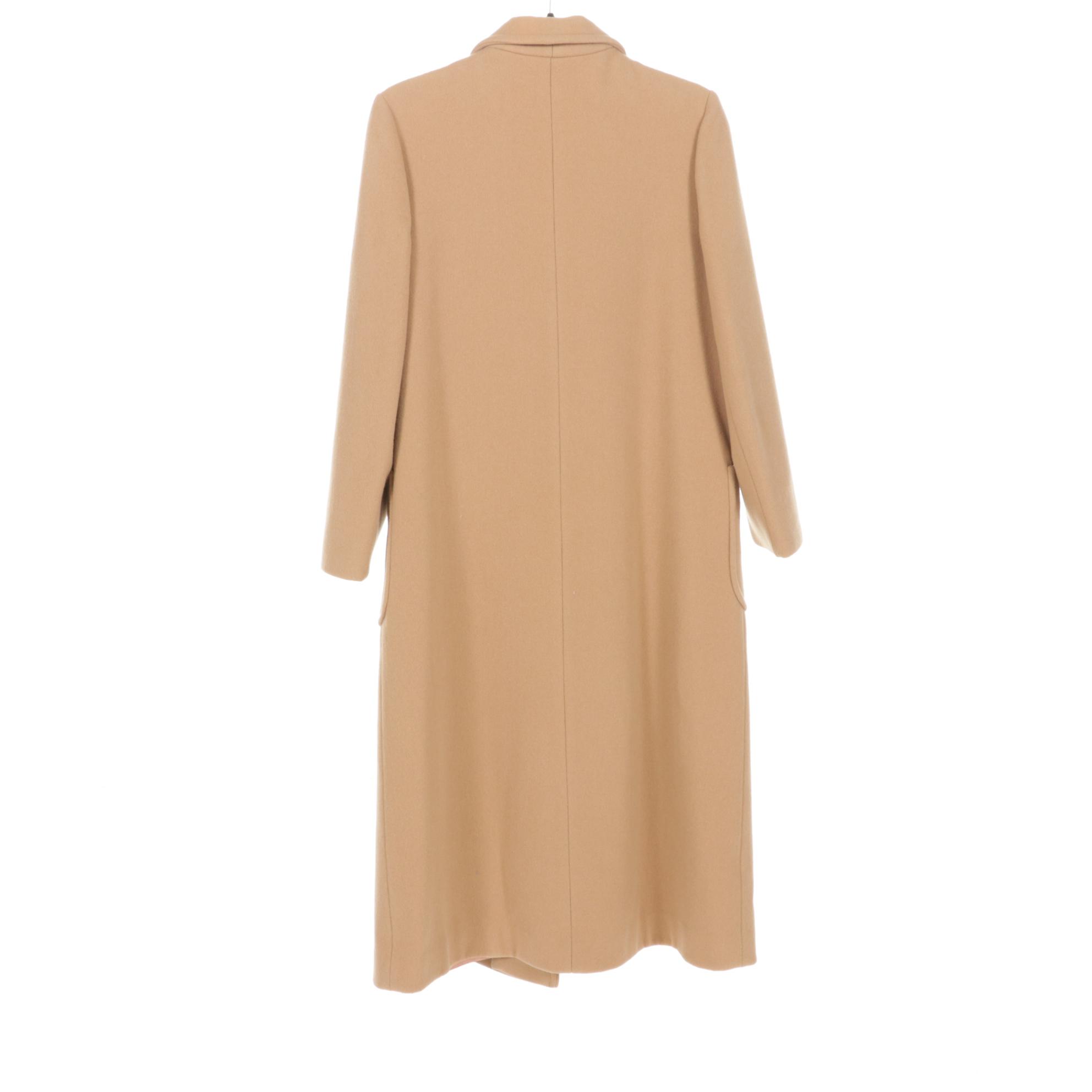 Men's London Fog Sage Green Fur-Lined Coat and Women's Tan Wool Coat